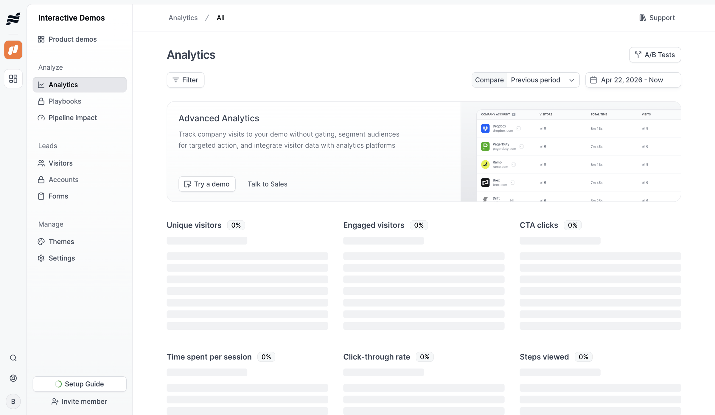 Navattic - Analytics · nicelydone3 screen