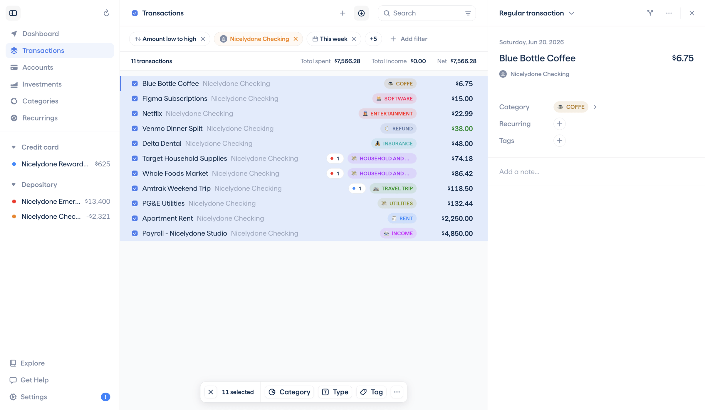 Copilot - Copilot Money | Transactions screen