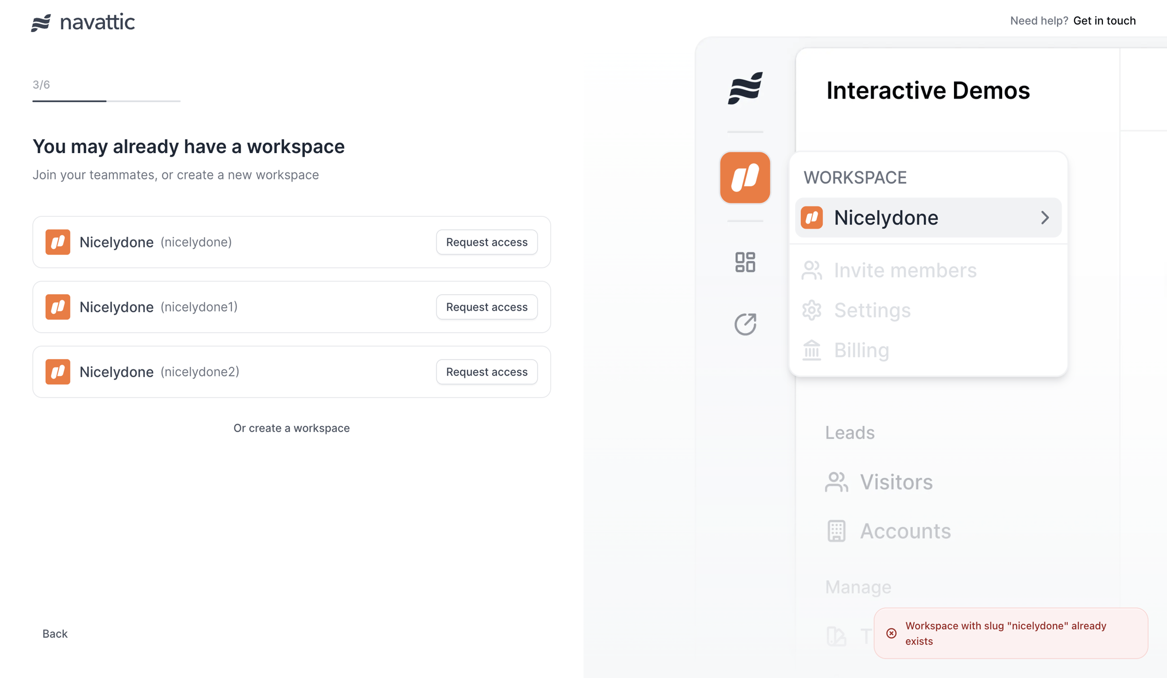 Navattic - Onboarding screen