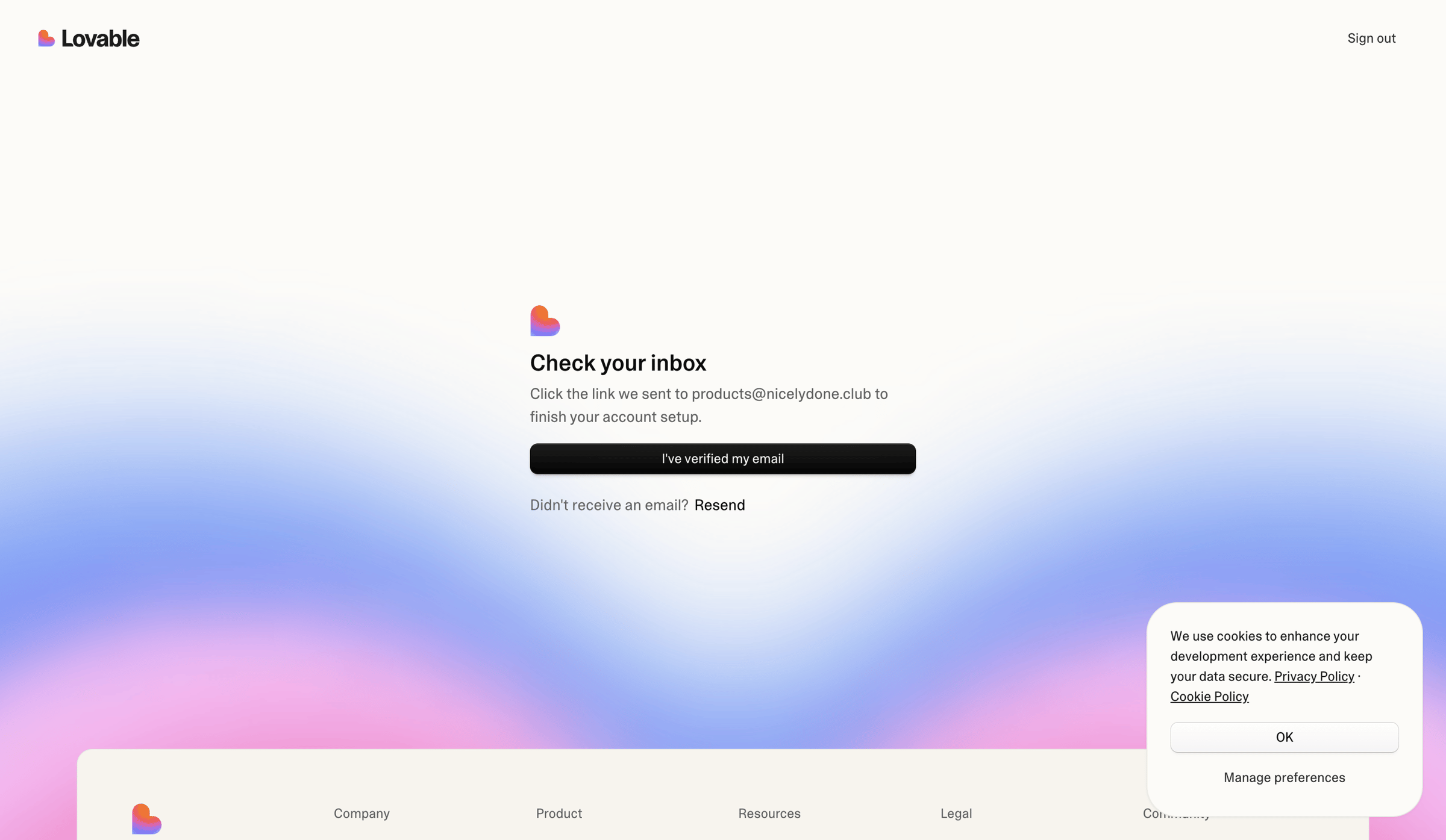 Lovable screen