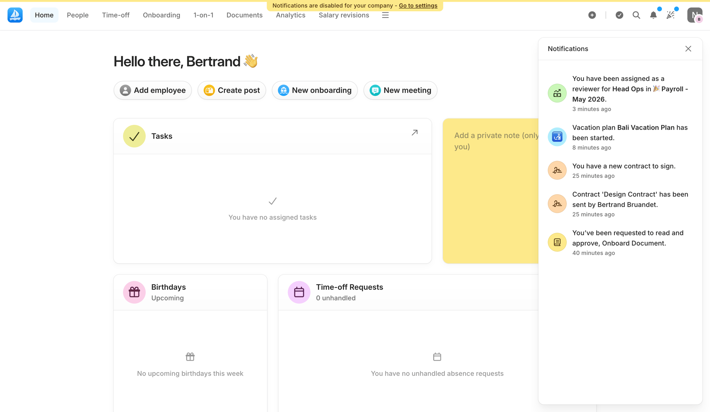 Aboard - Dashboard | Aboard screen