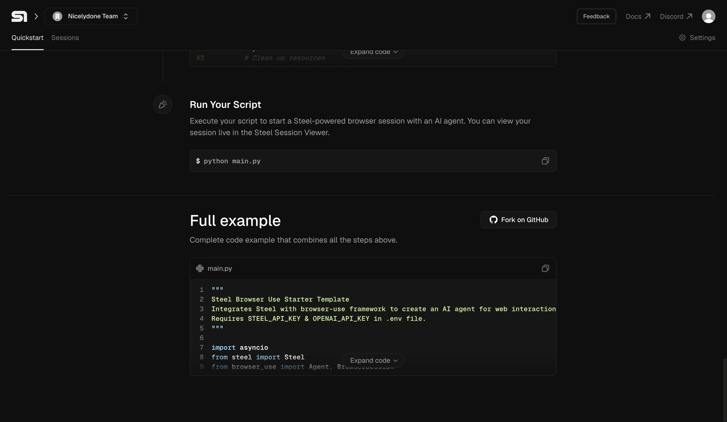Steel - Steel | Open-source Headless Browser API screen