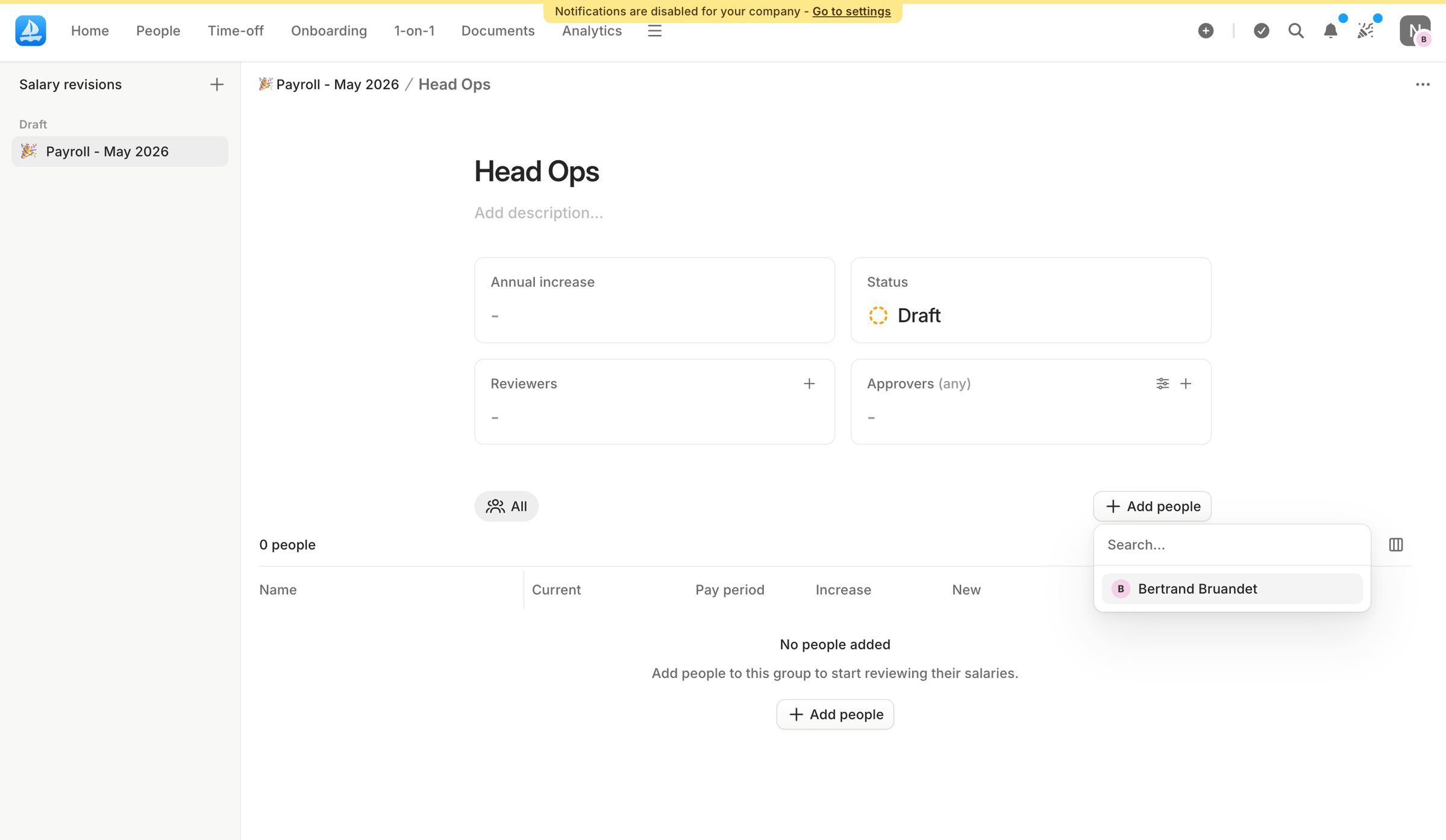 Aboard - Head Ops - Payroll - May 2026 | Aboard screen