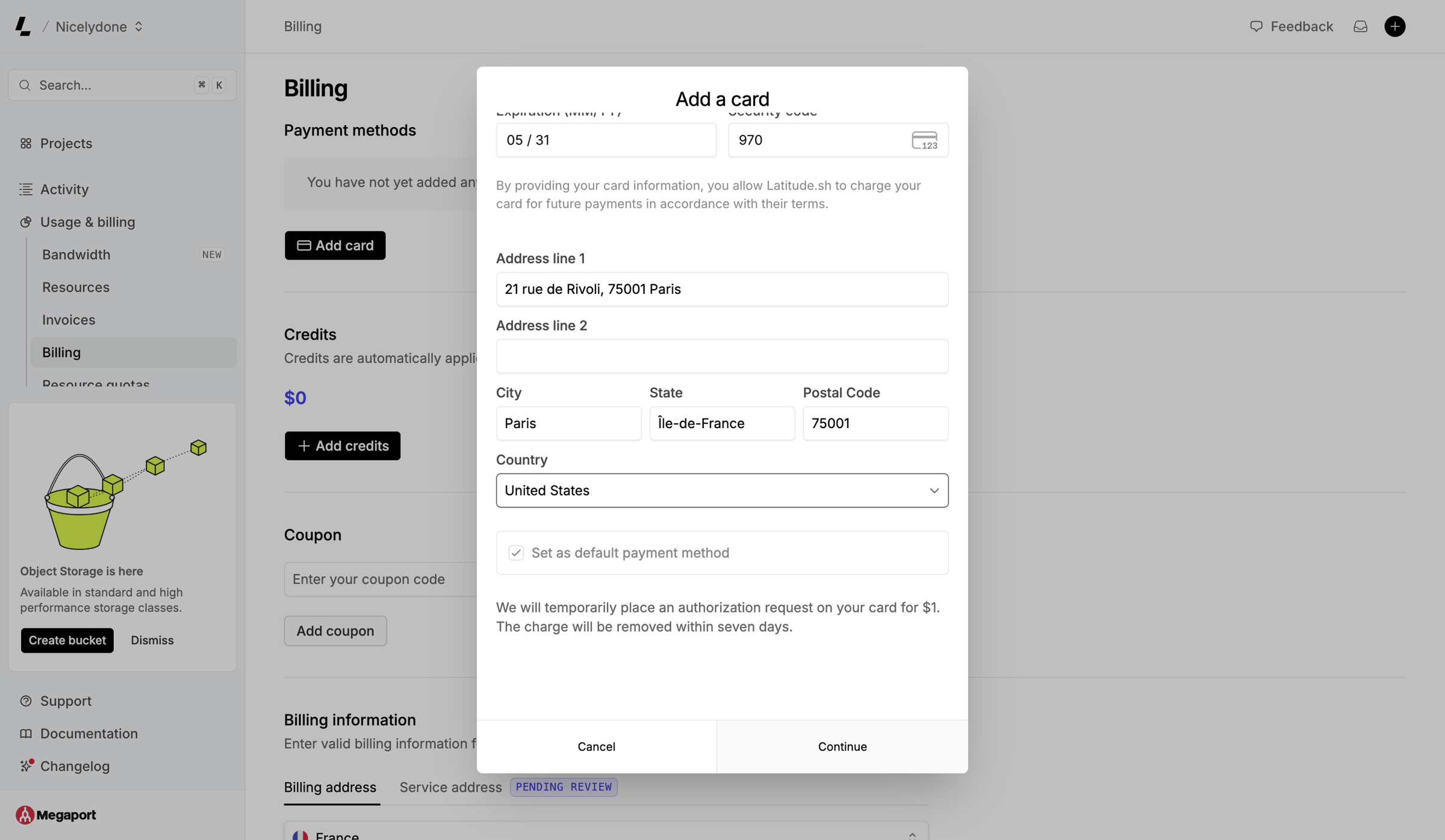 Latitude.sh - Billing – Dashboard - Latitude.sh screen