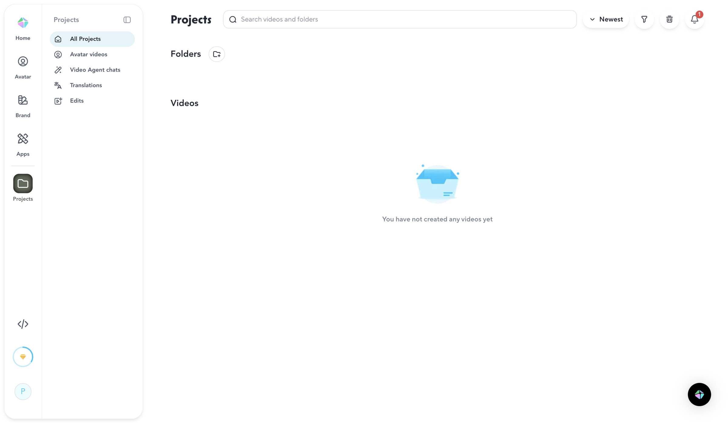 HeyGen - HeyGen - Projects screen