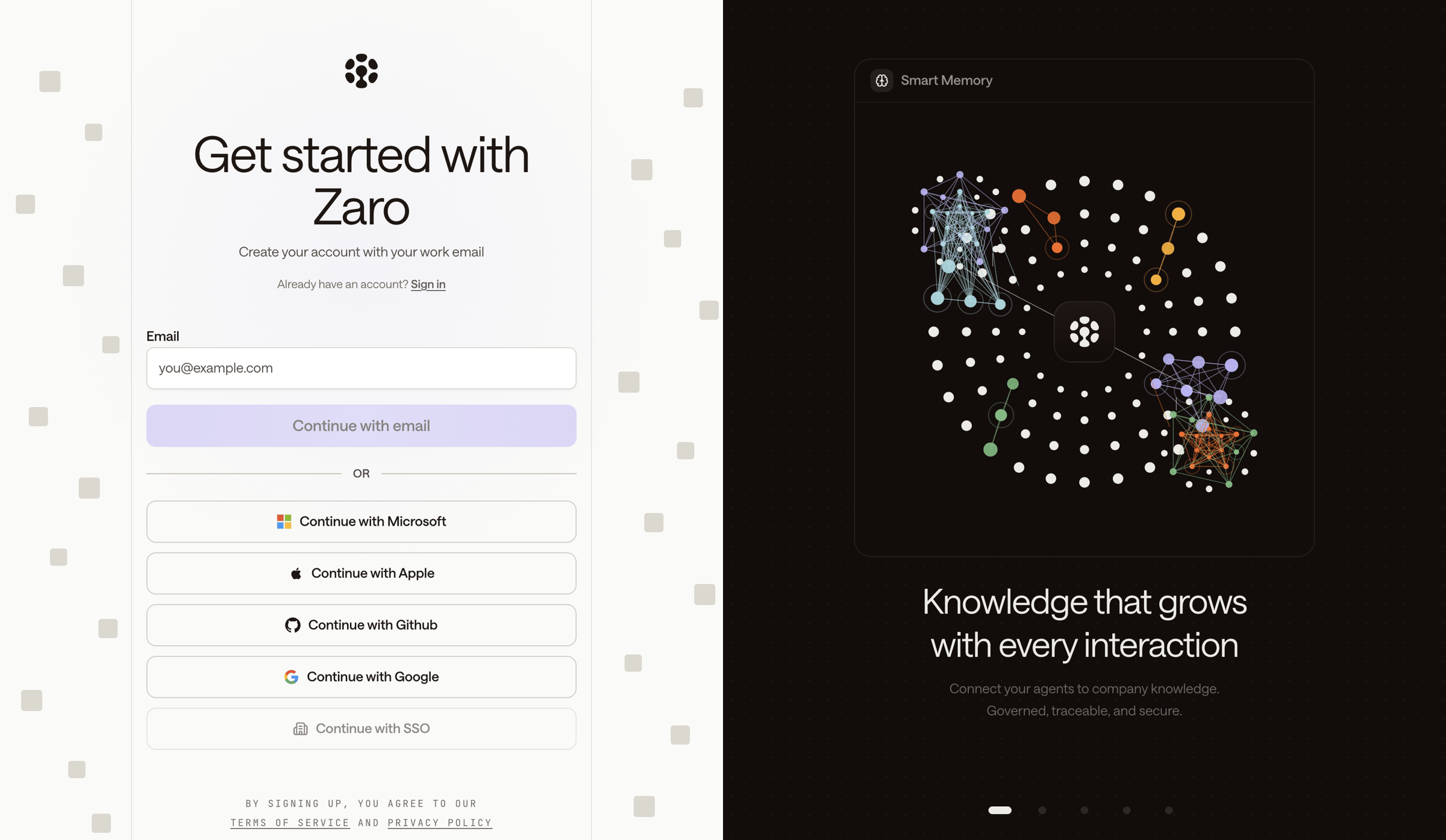 Zaro - Zaro - The Context Layer for Enterprise AI screen