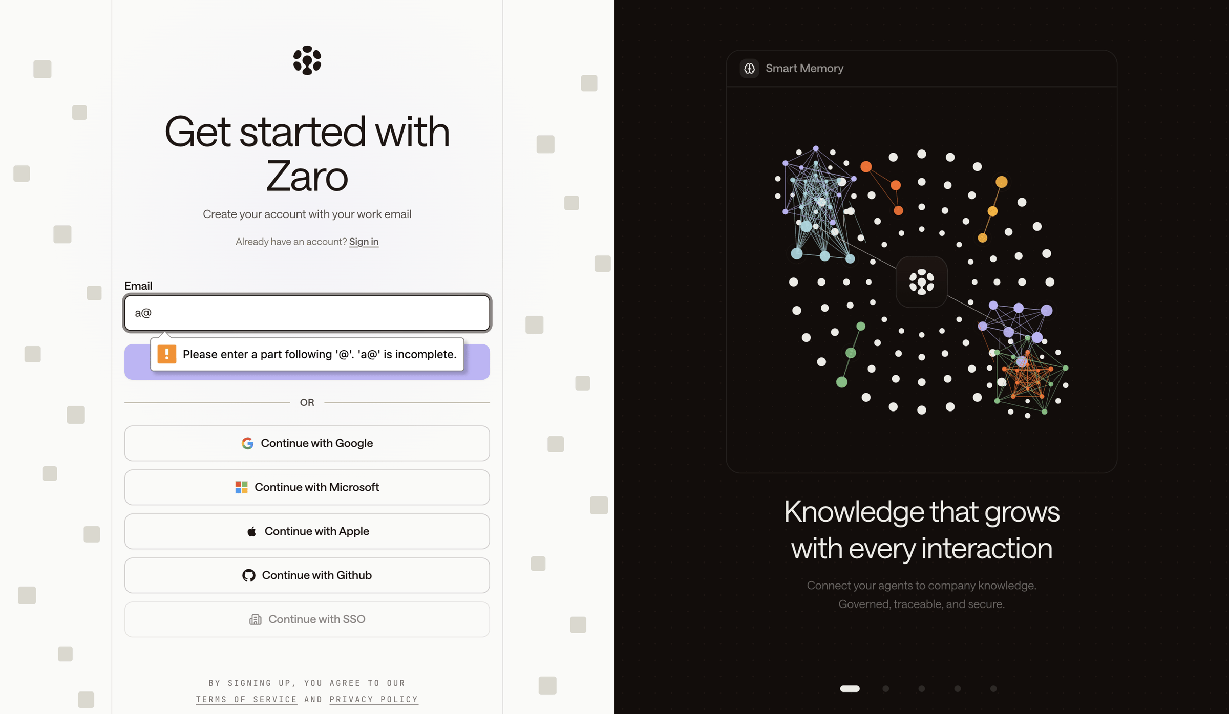 Zaro - Zaro - The Context Layer for Enterprise AI screen