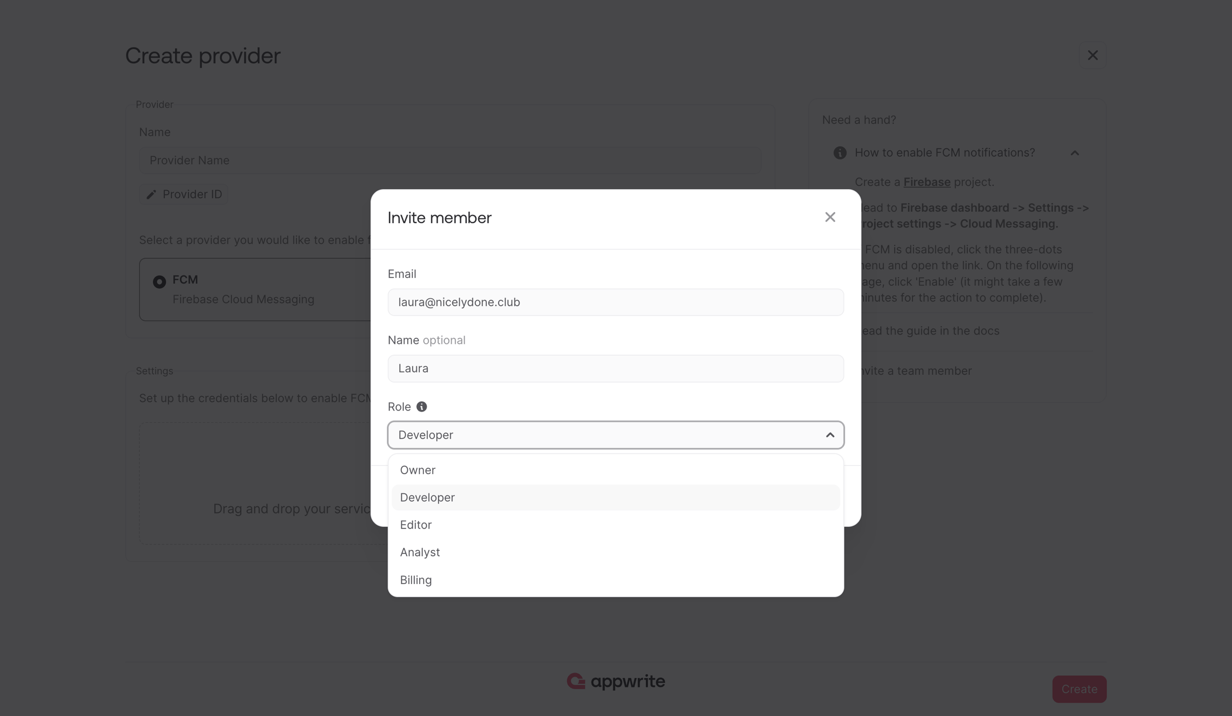 Appwrite - Topic - Appwrite screen