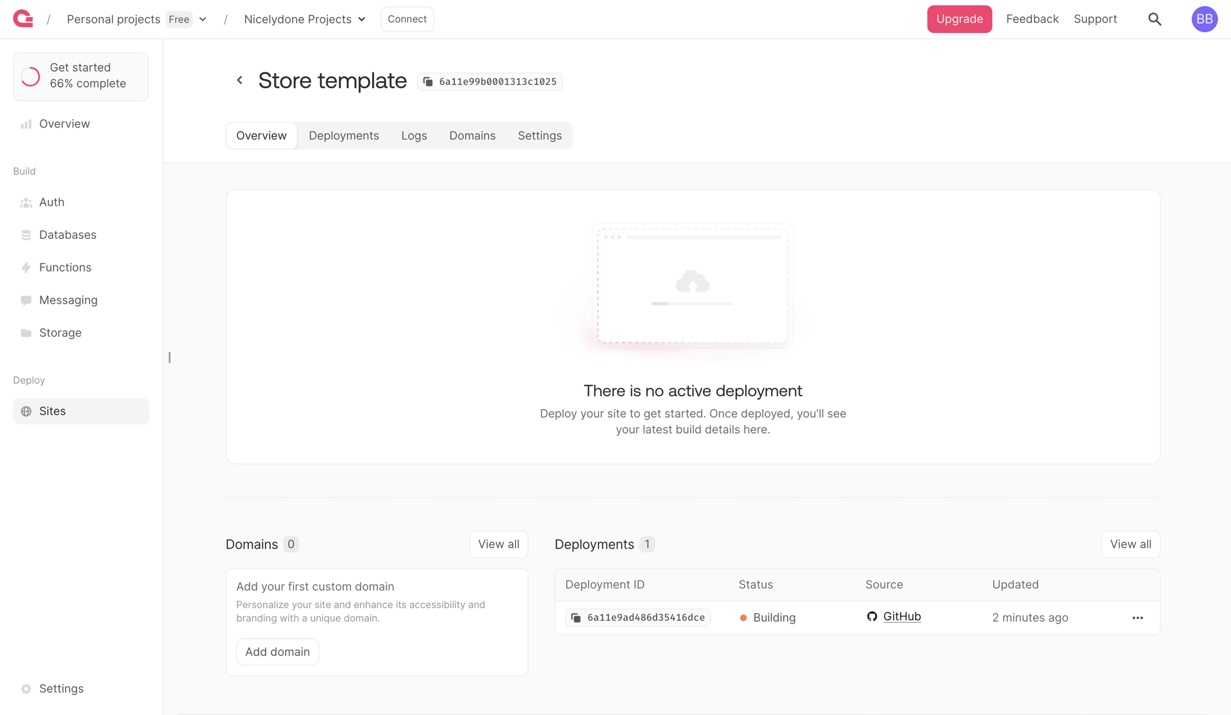 Appwrite - Site - Appwrite screen