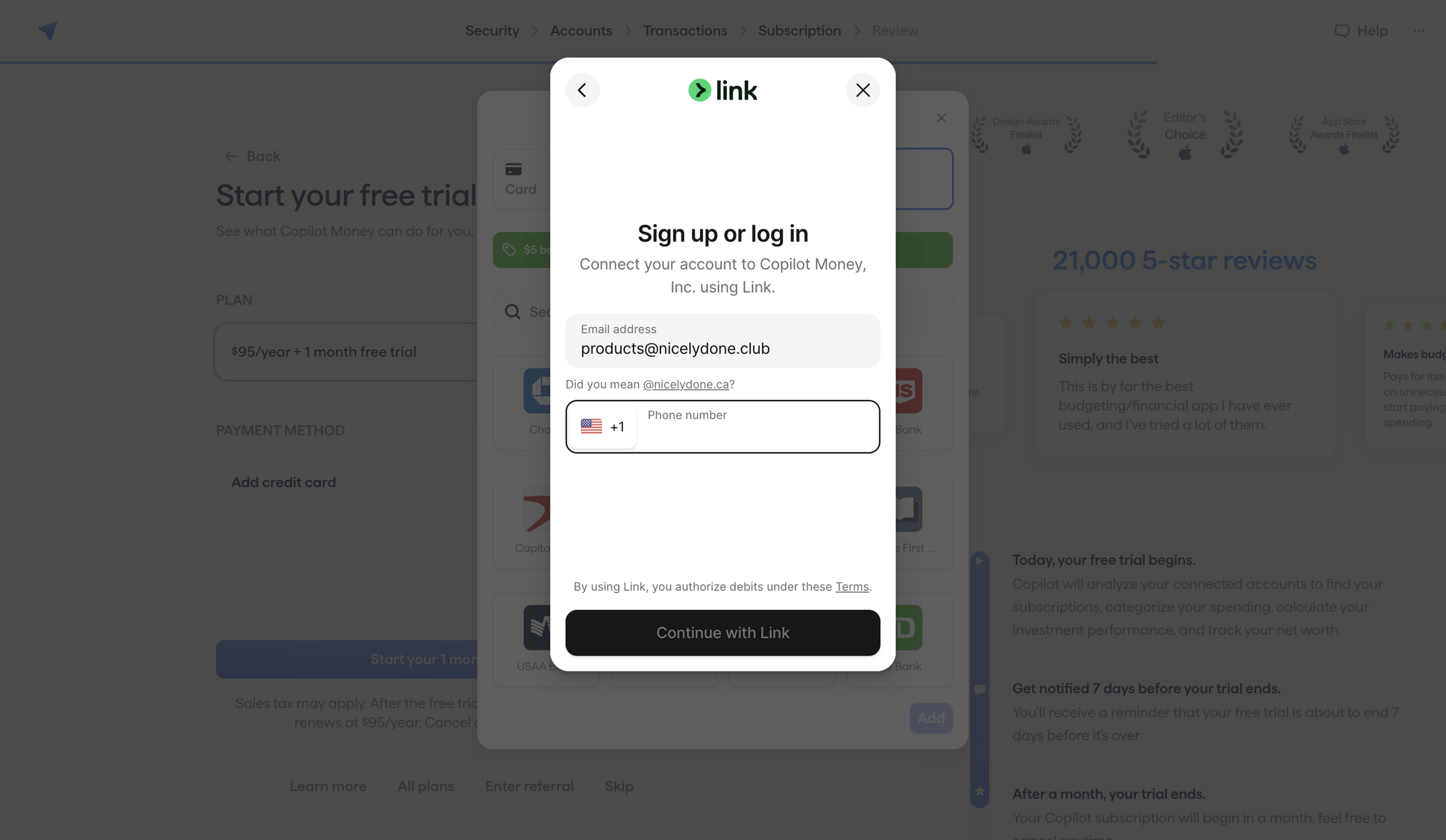Copilot - Copilot Money | Onboarding screen