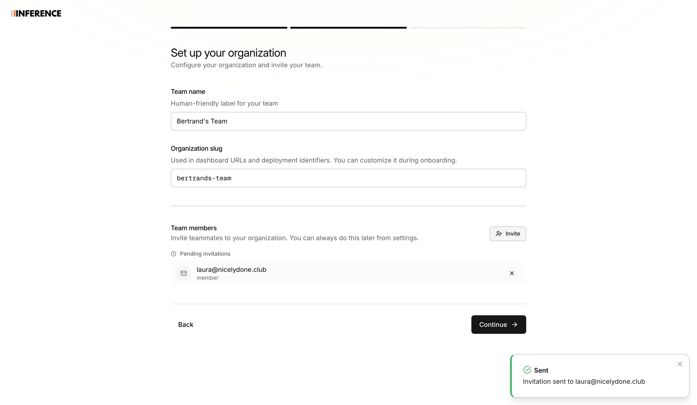 Inference - Inference.net | Full-Stack LLM Lifecycle Platform screen