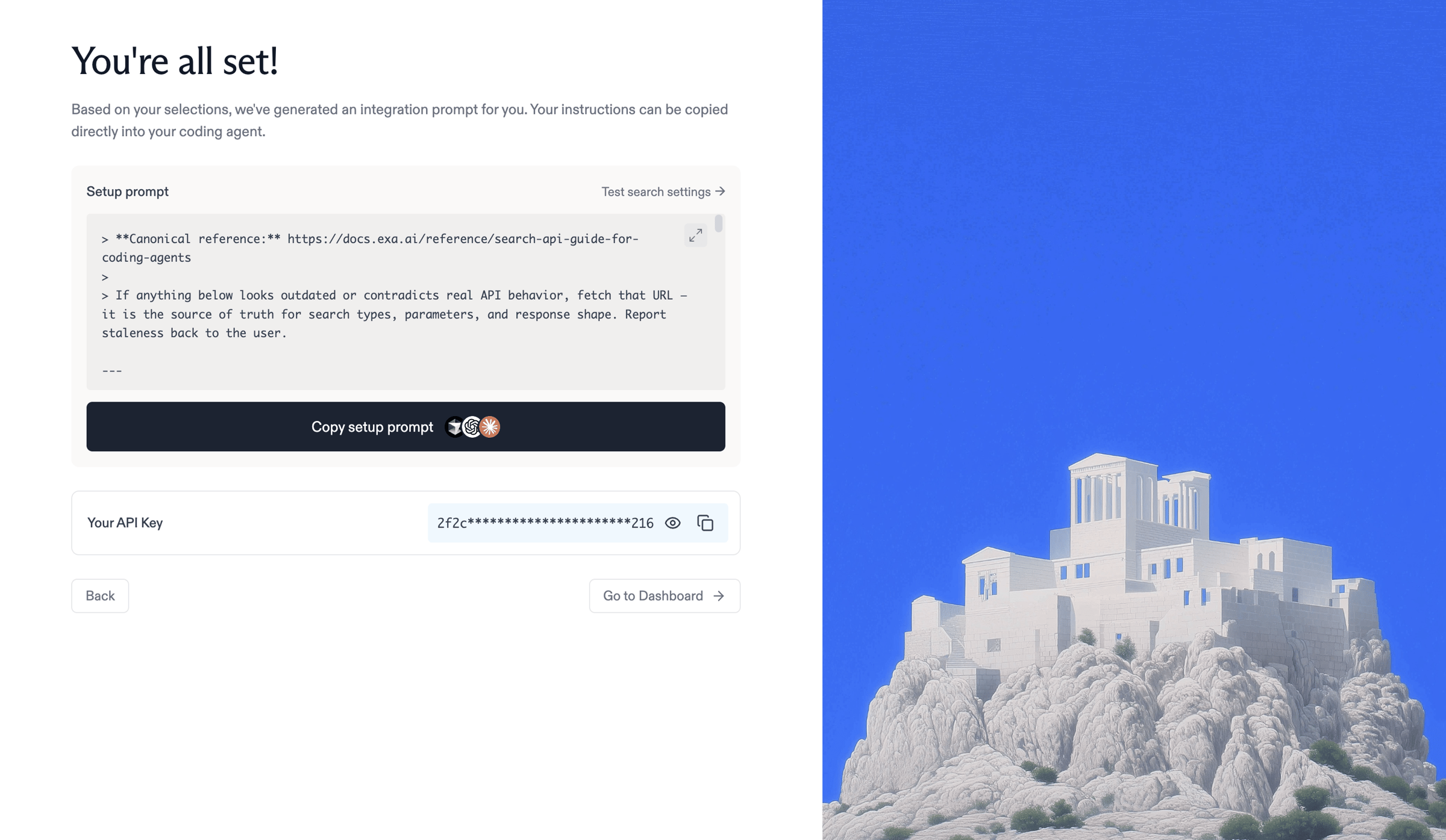 Exa - Get Started | Exa screen