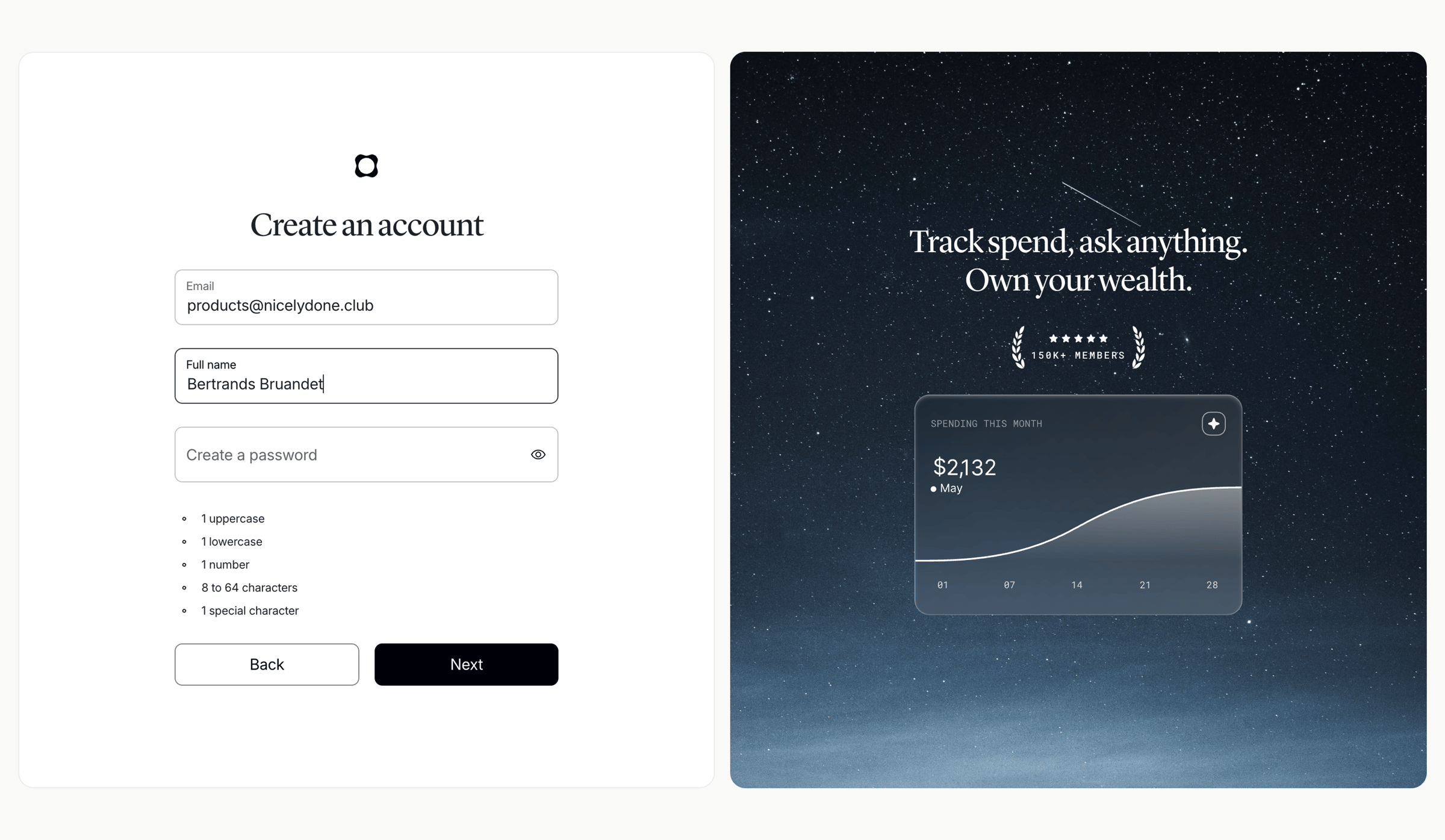 Origin Financial screen