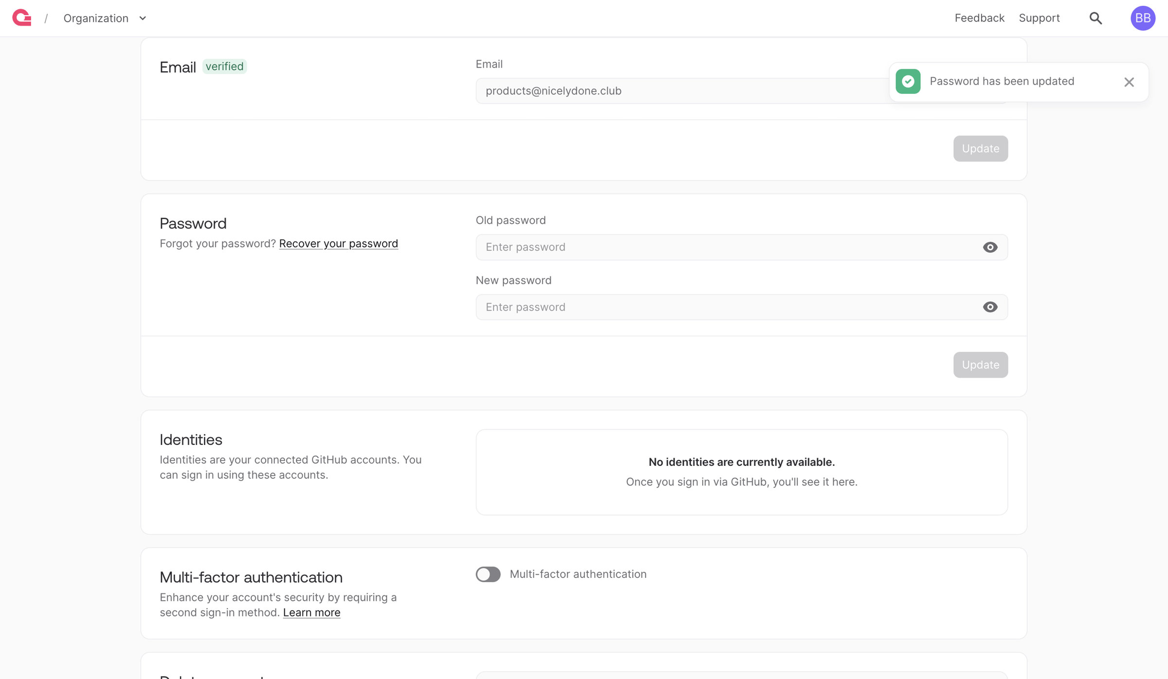 Appwrite - User - Appwrite screen