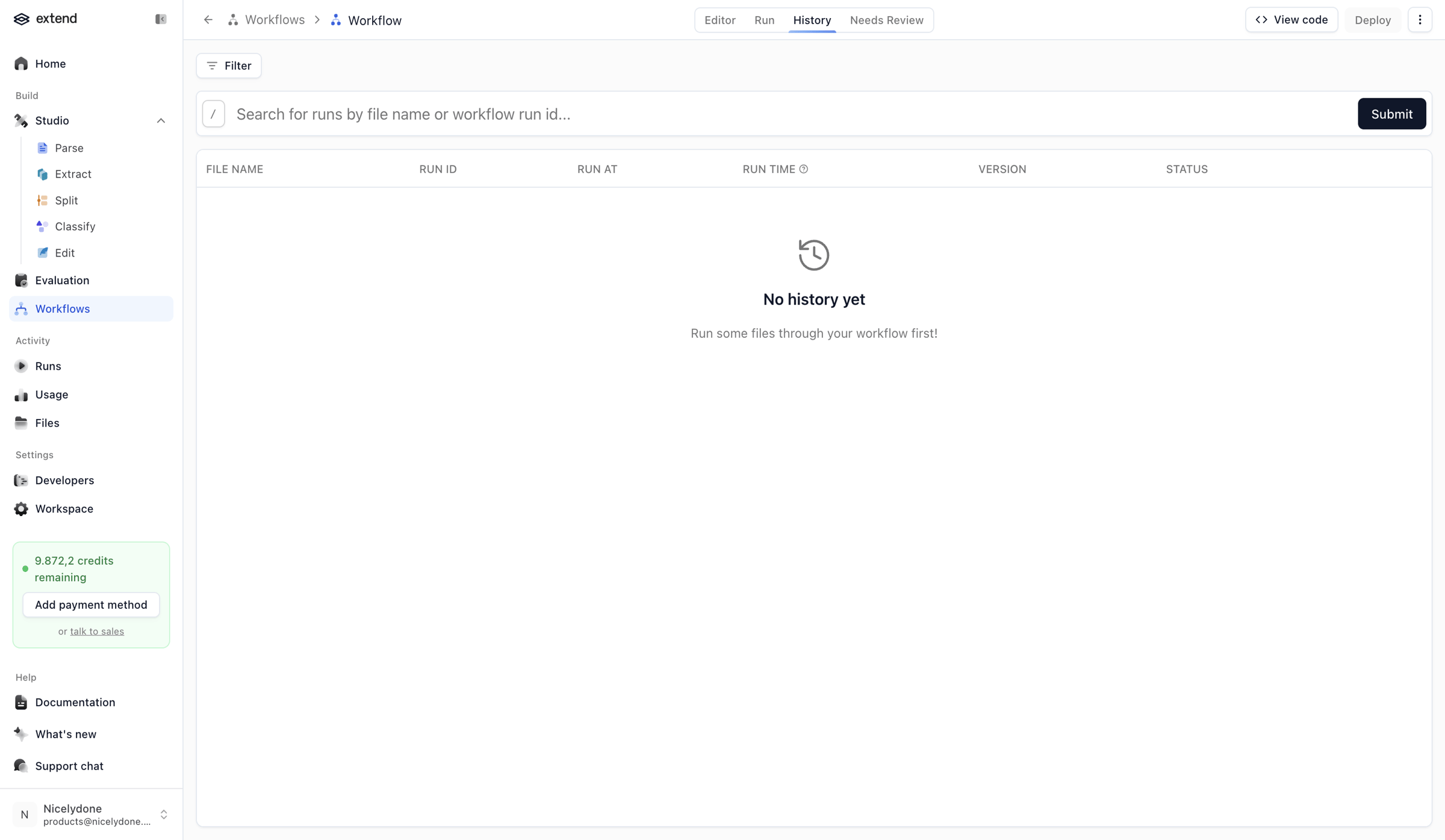 Extend - Workflow | extend screen