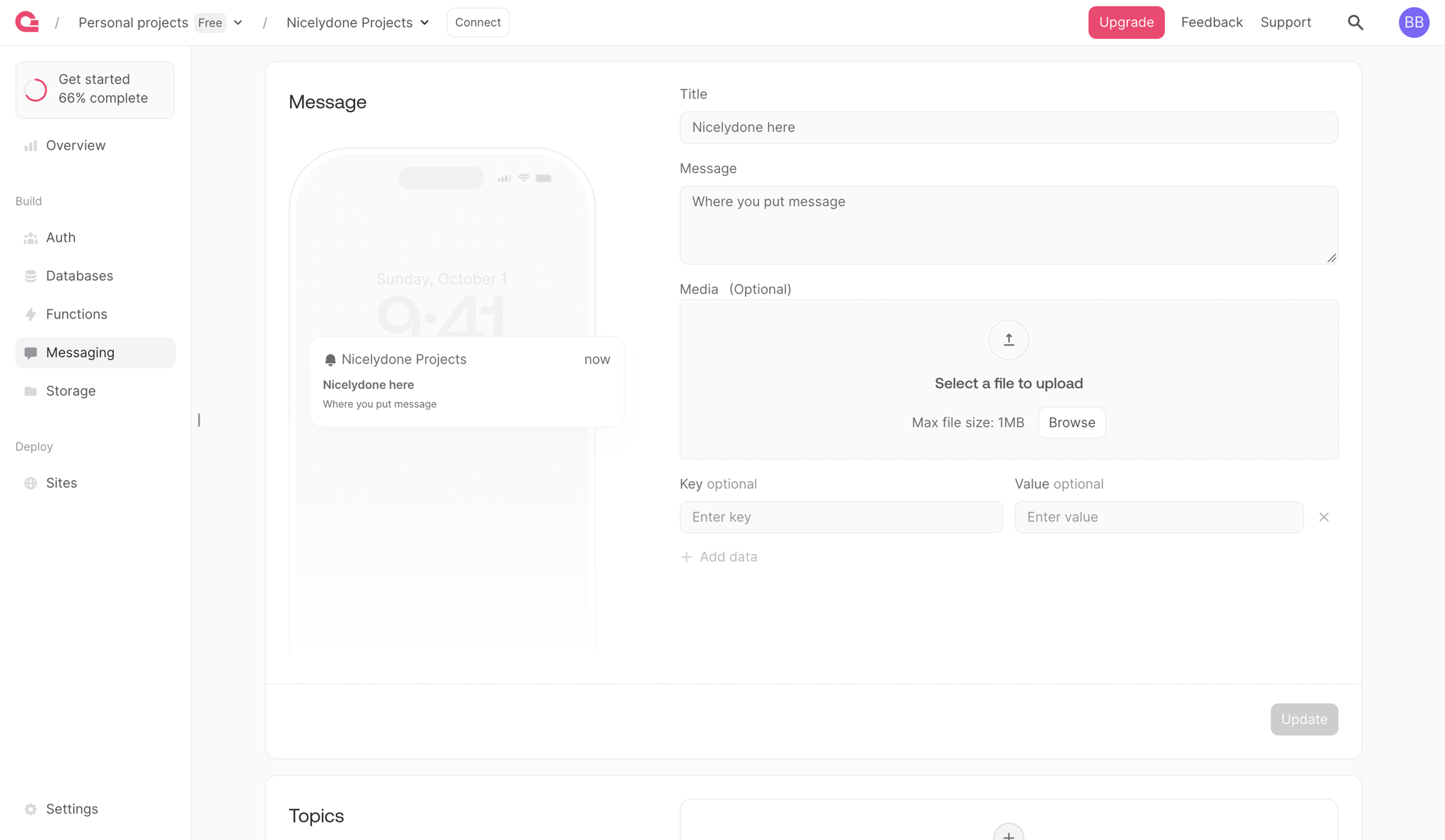 Appwrite - Message - Appwrite screen
