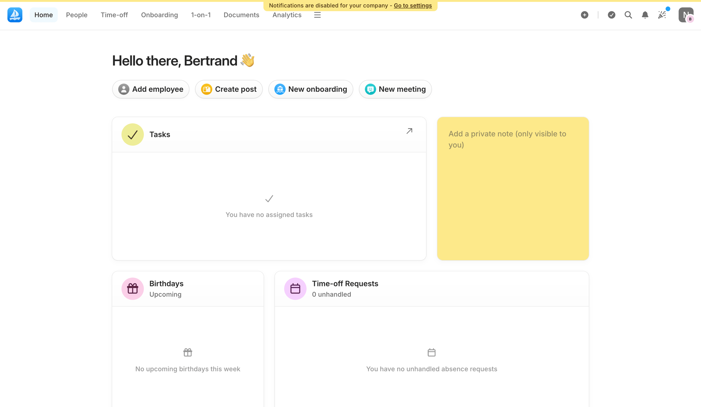 Aboard - Dashboard | Aboard screen