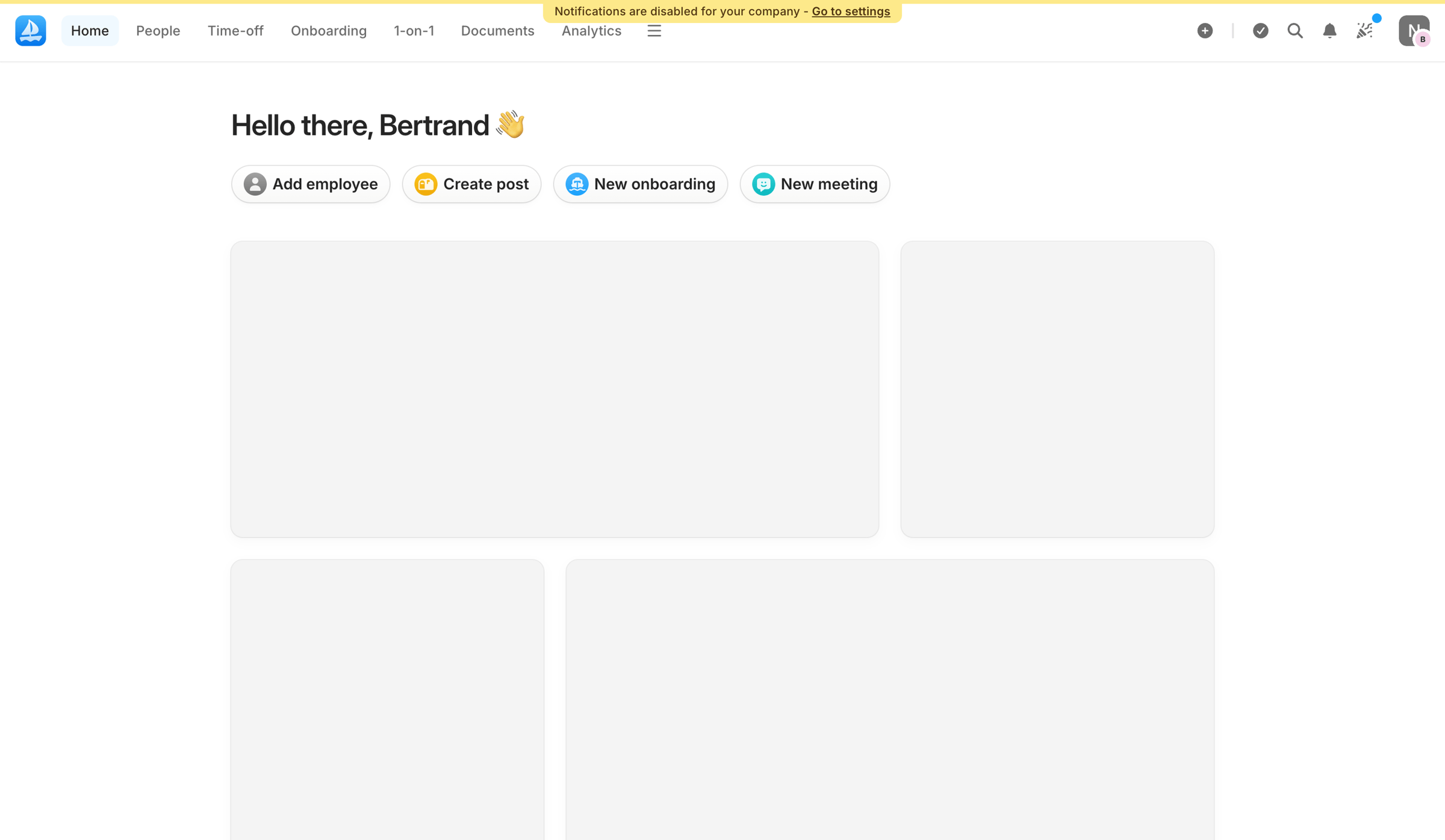 Aboard - Dashboard | Aboard screen