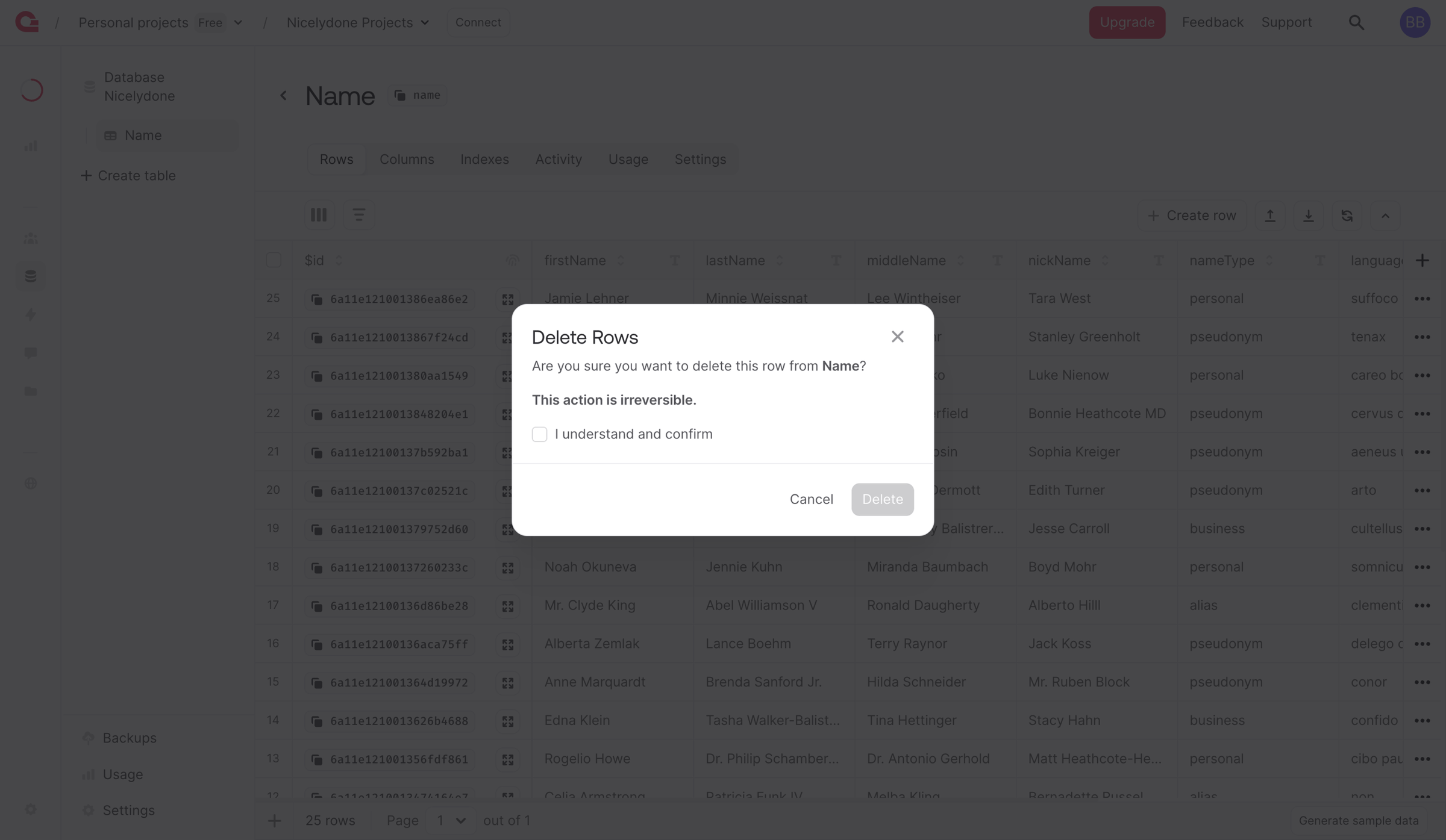 Appwrite - Name - Appwrite screen