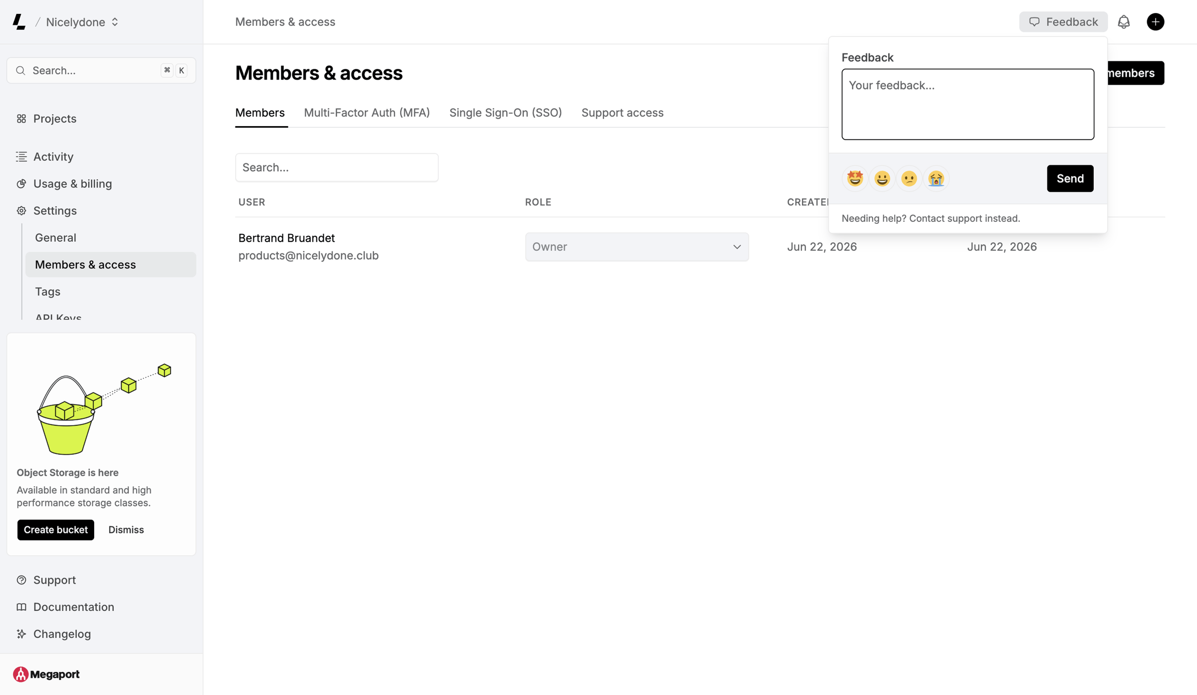 Latitude.sh - Members & access – Dashboard - Latitude.sh screen