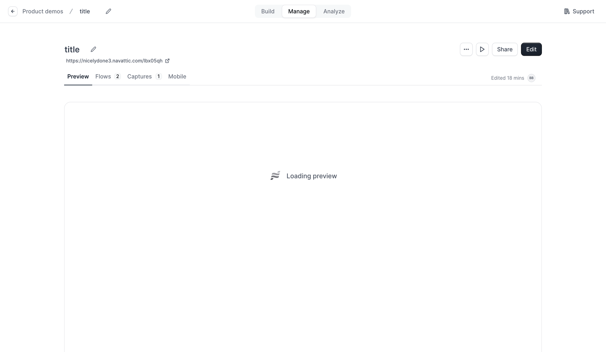 Navattic - Builder - Untitled Flow screen