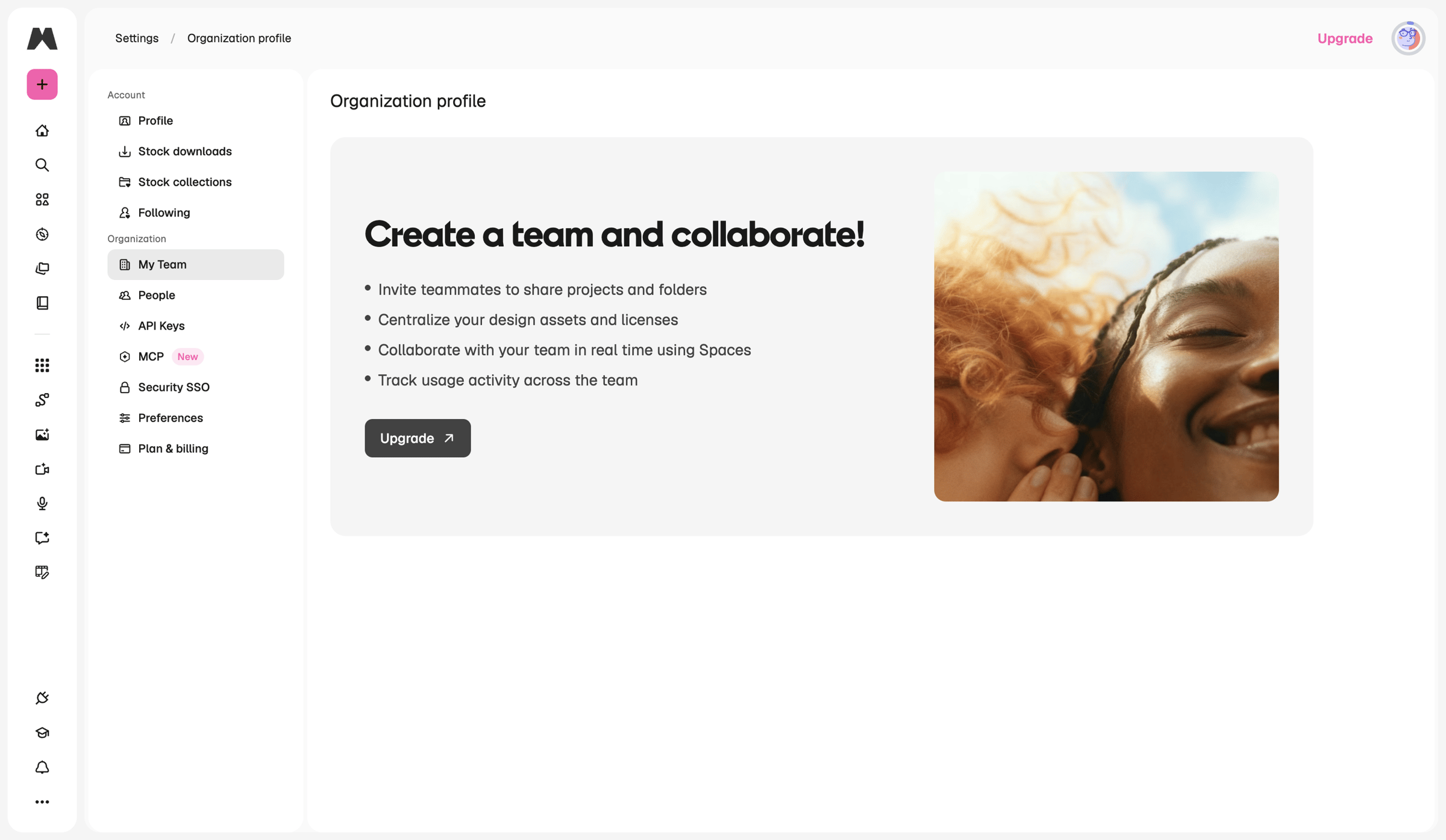Magnific - Teams | Magnific (formerly Freepik) screen