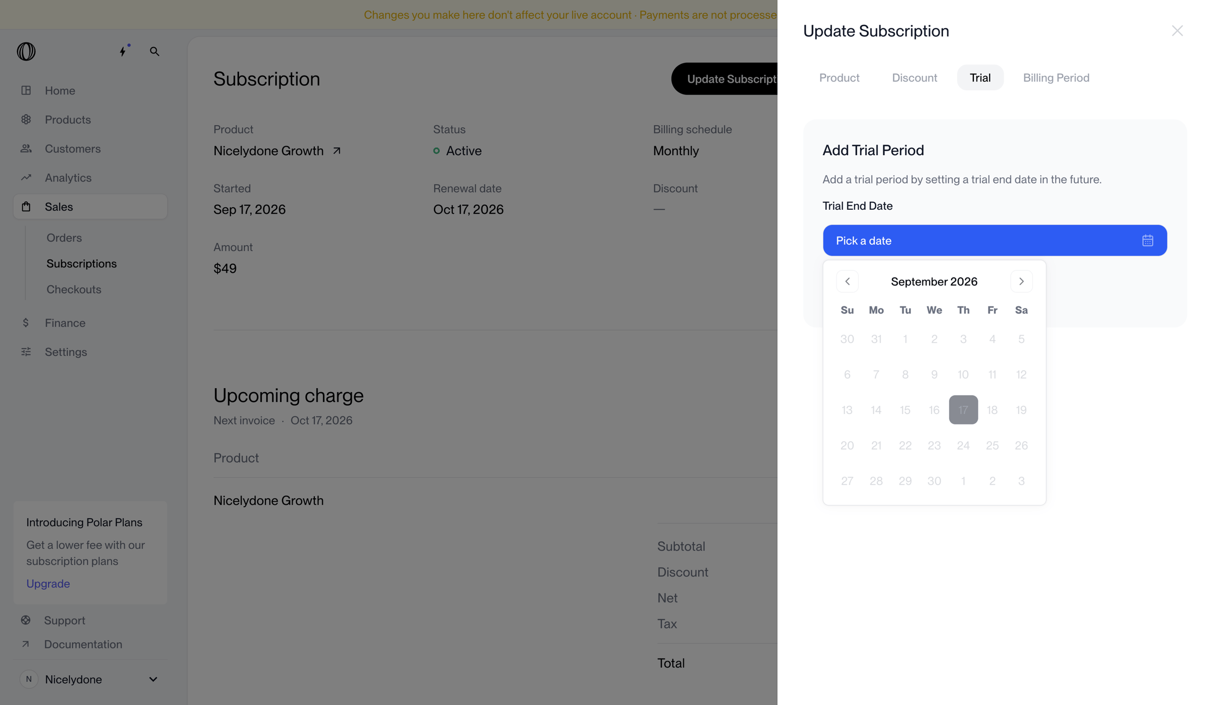 Polar - Subscription | Nicelydone | Polar screen