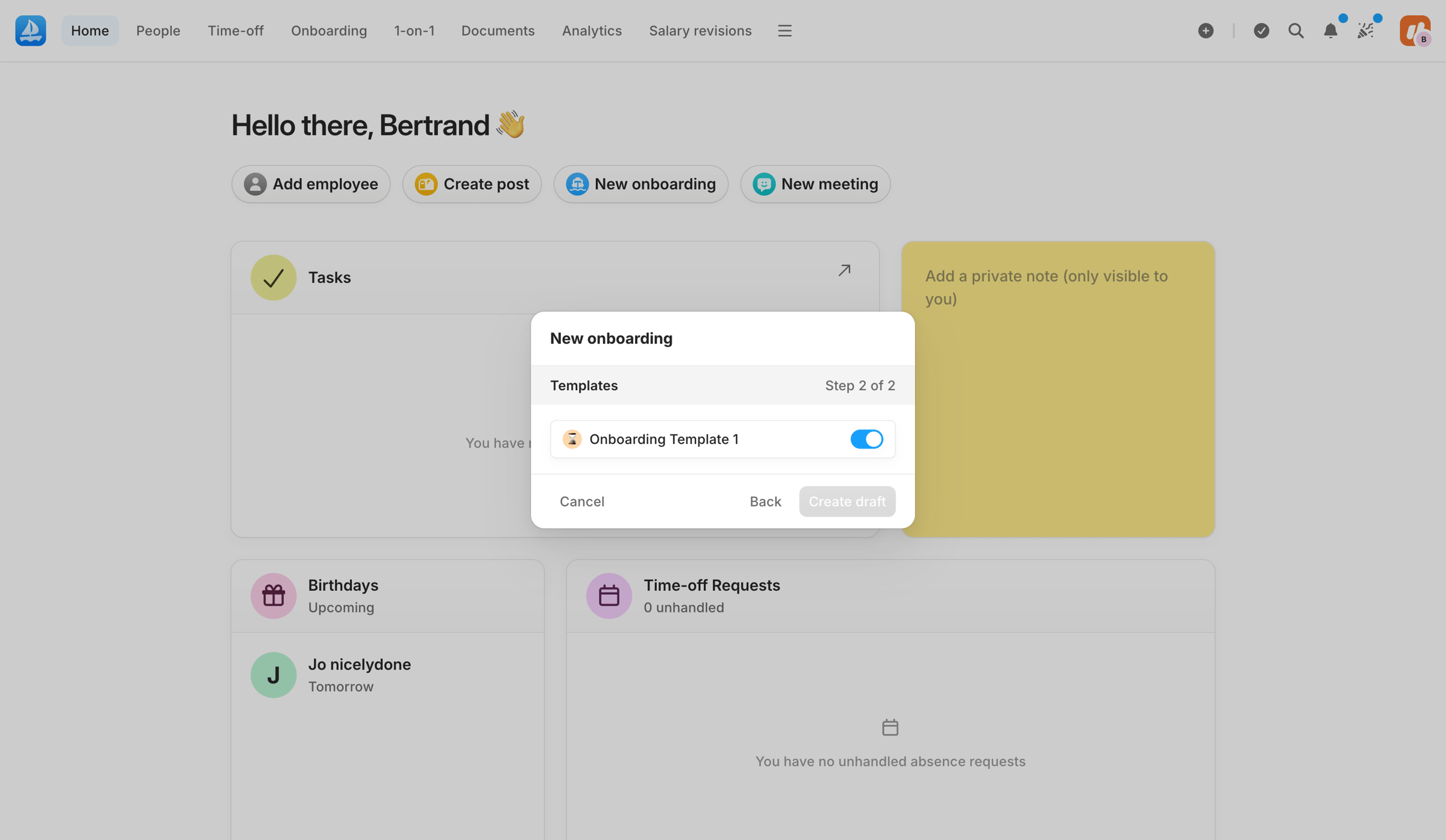 Aboard - Dashboard | Aboard screen