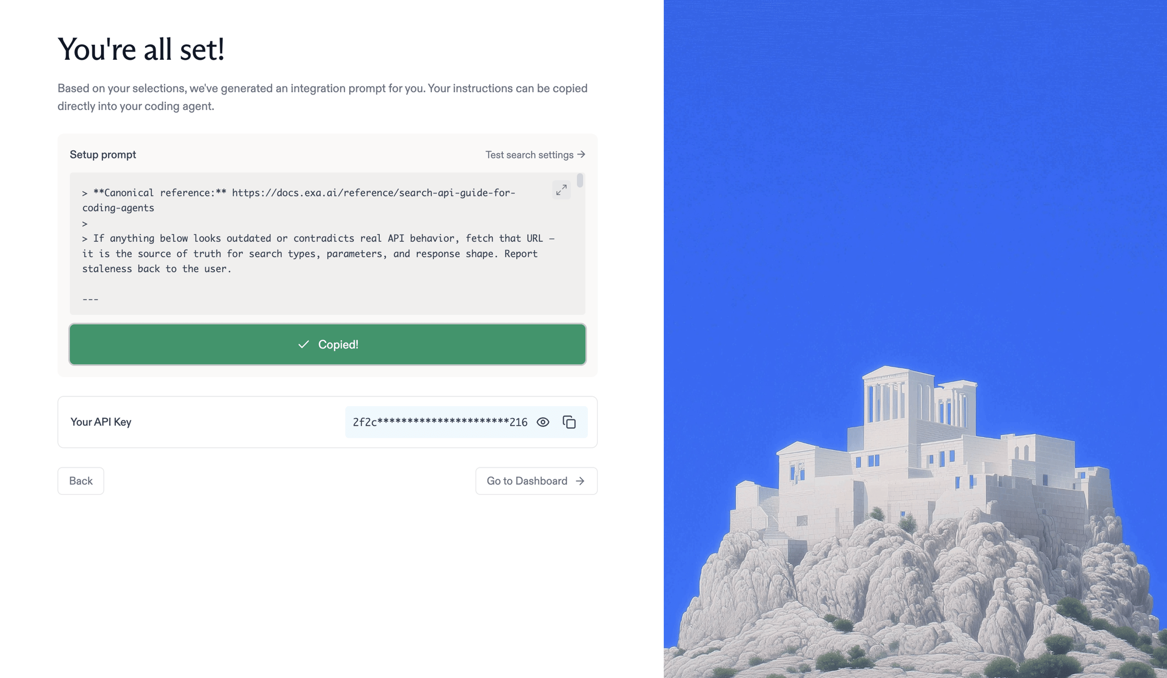 Exa - Get Started | Exa screen