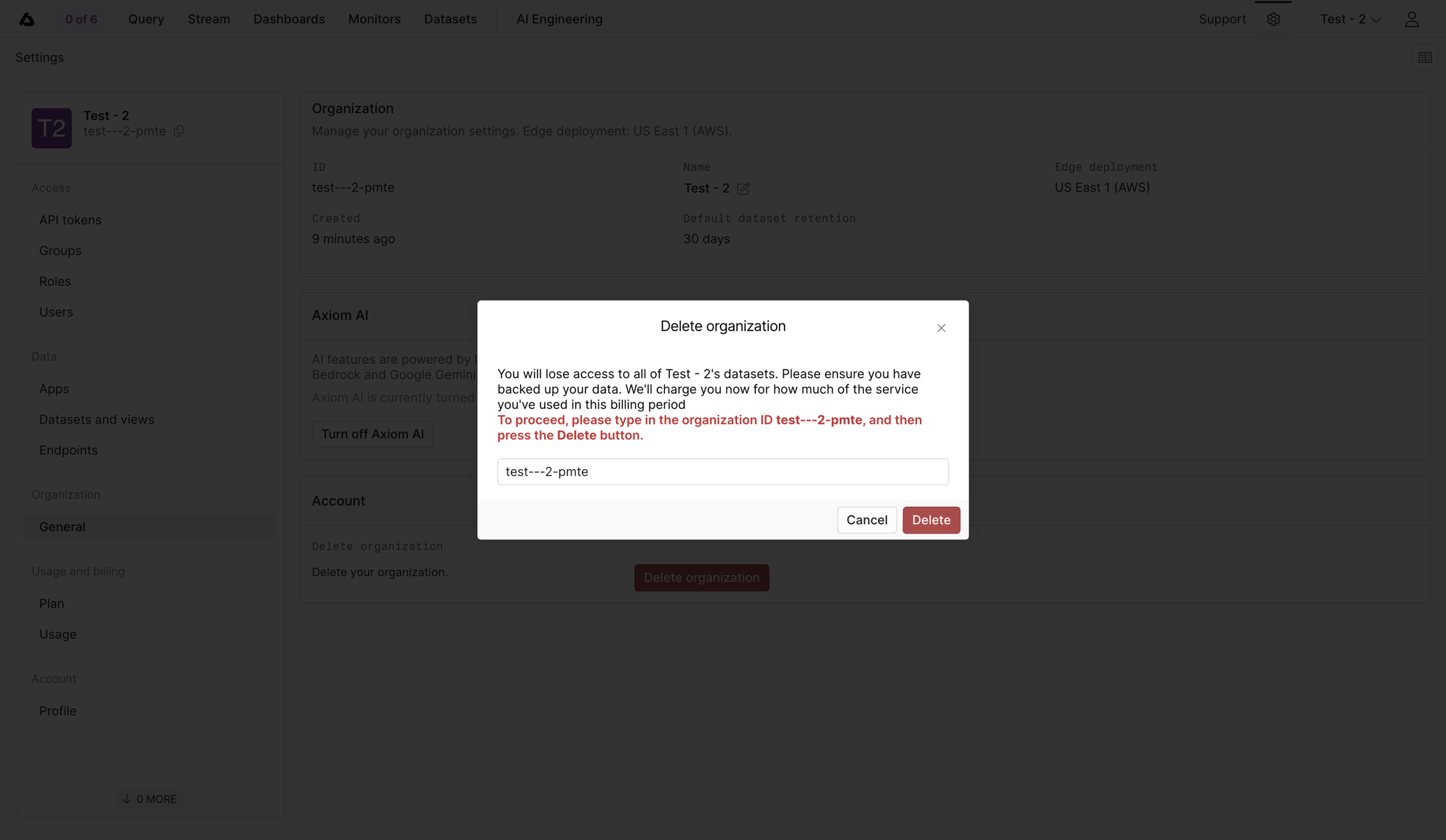 Axiom - General - Settings - Axiom screen