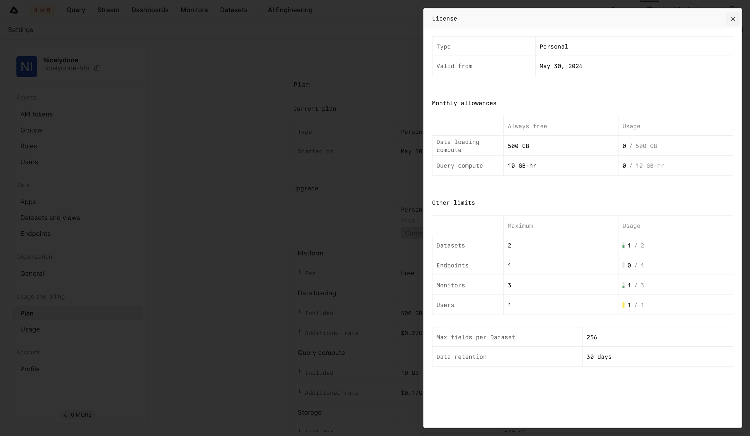 Axiom - Settings - Axiom screen