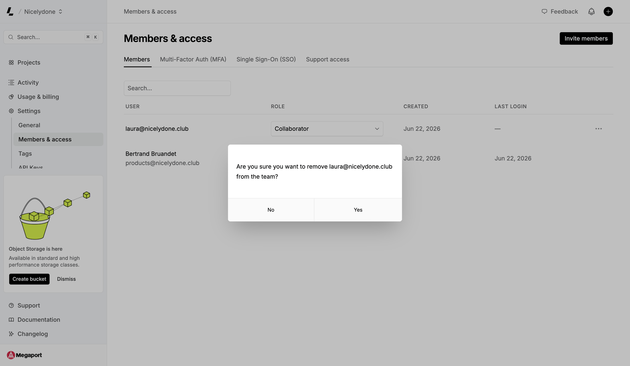 Latitude.sh - Members & access – Dashboard - Latitude.sh screen