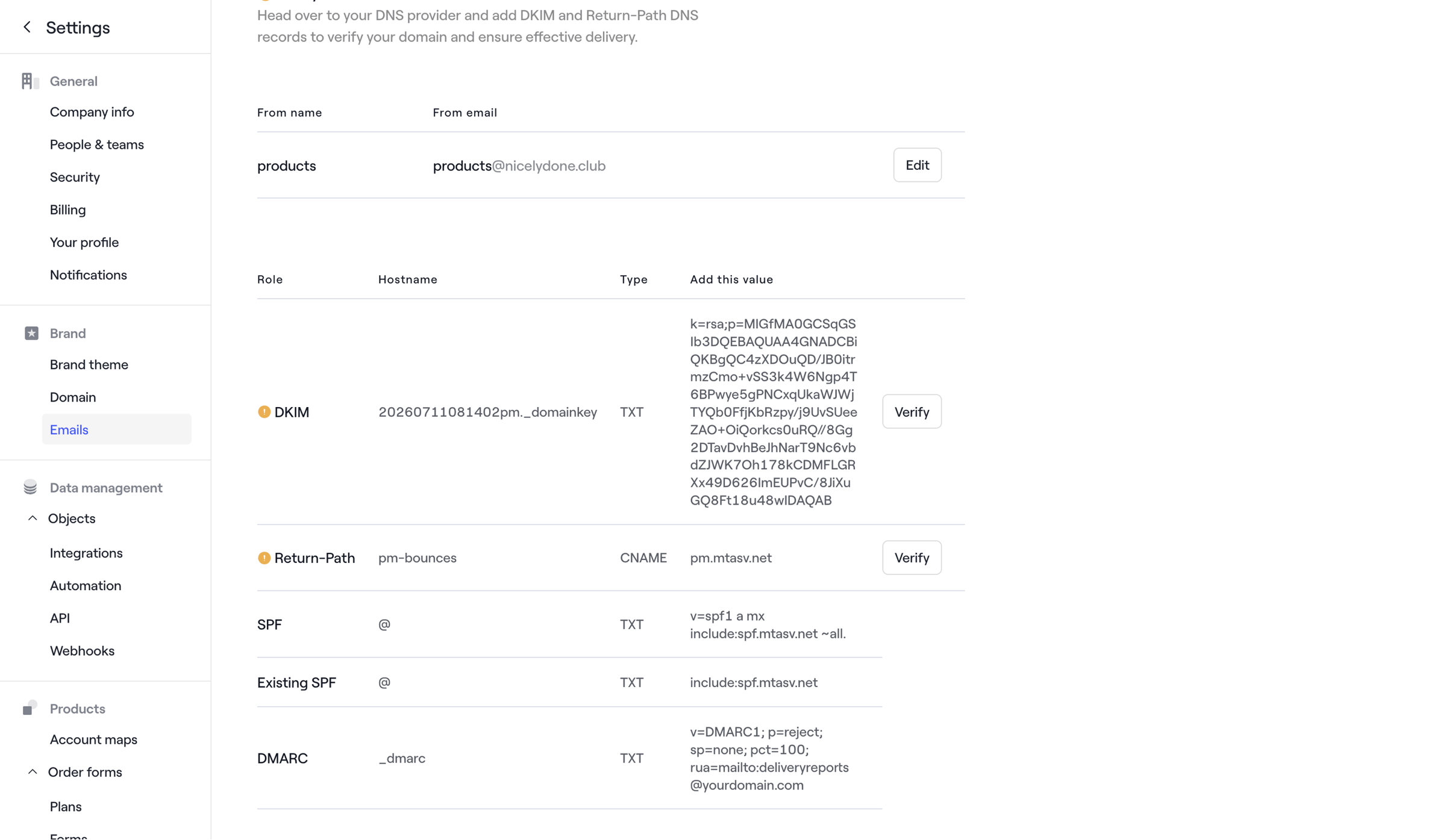 Dock - Dock · Settings screen