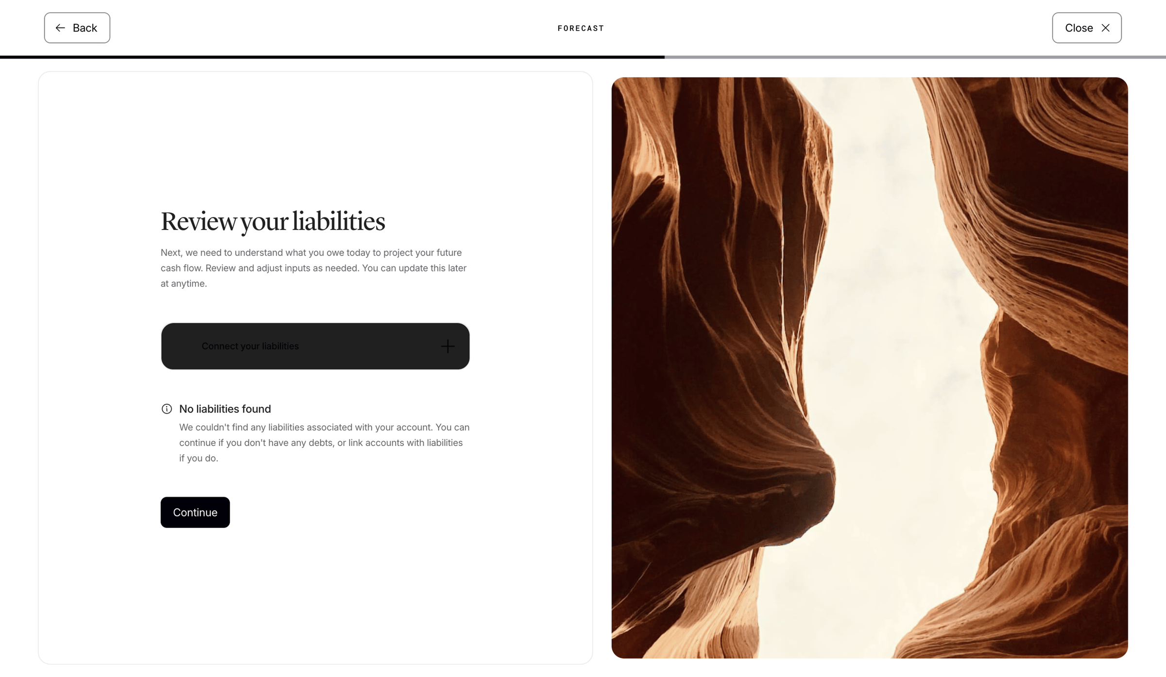 Origin Financial screen