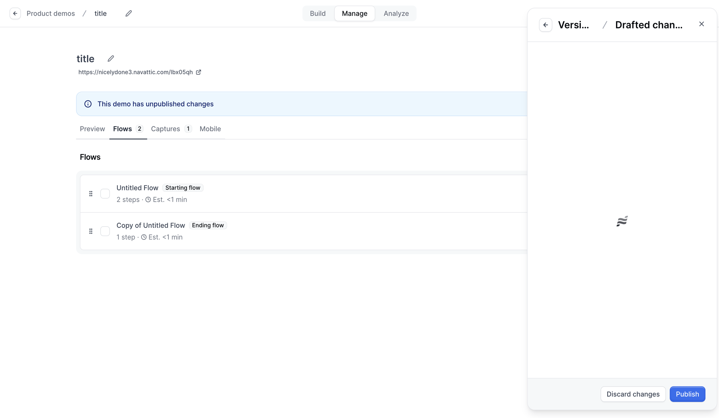 Navattic - Builder - Untitled Flow screen