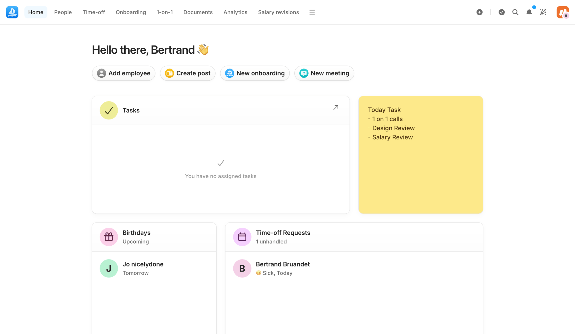 Aboard - Dashboard | Aboard screen