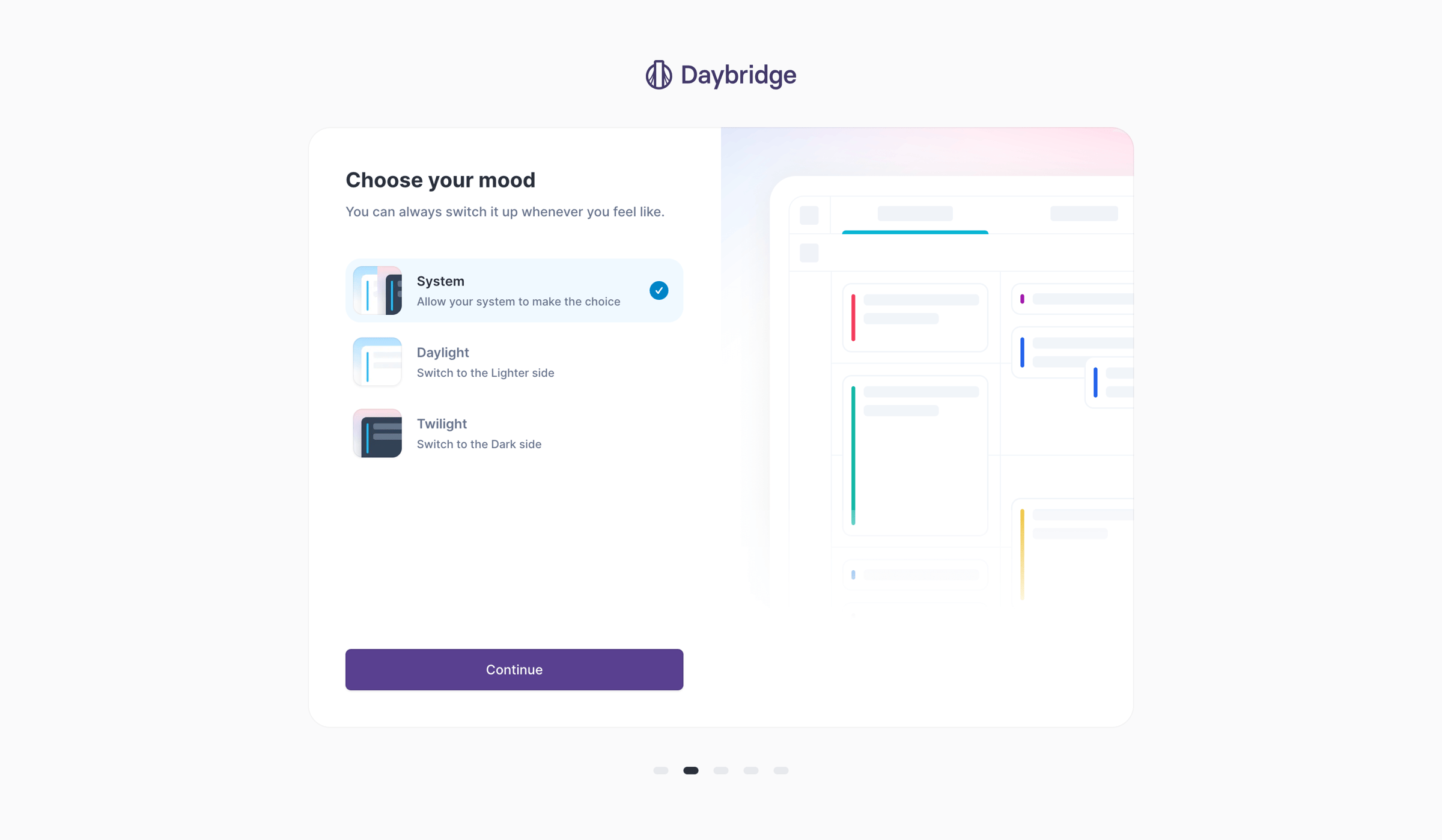Daybridge screen