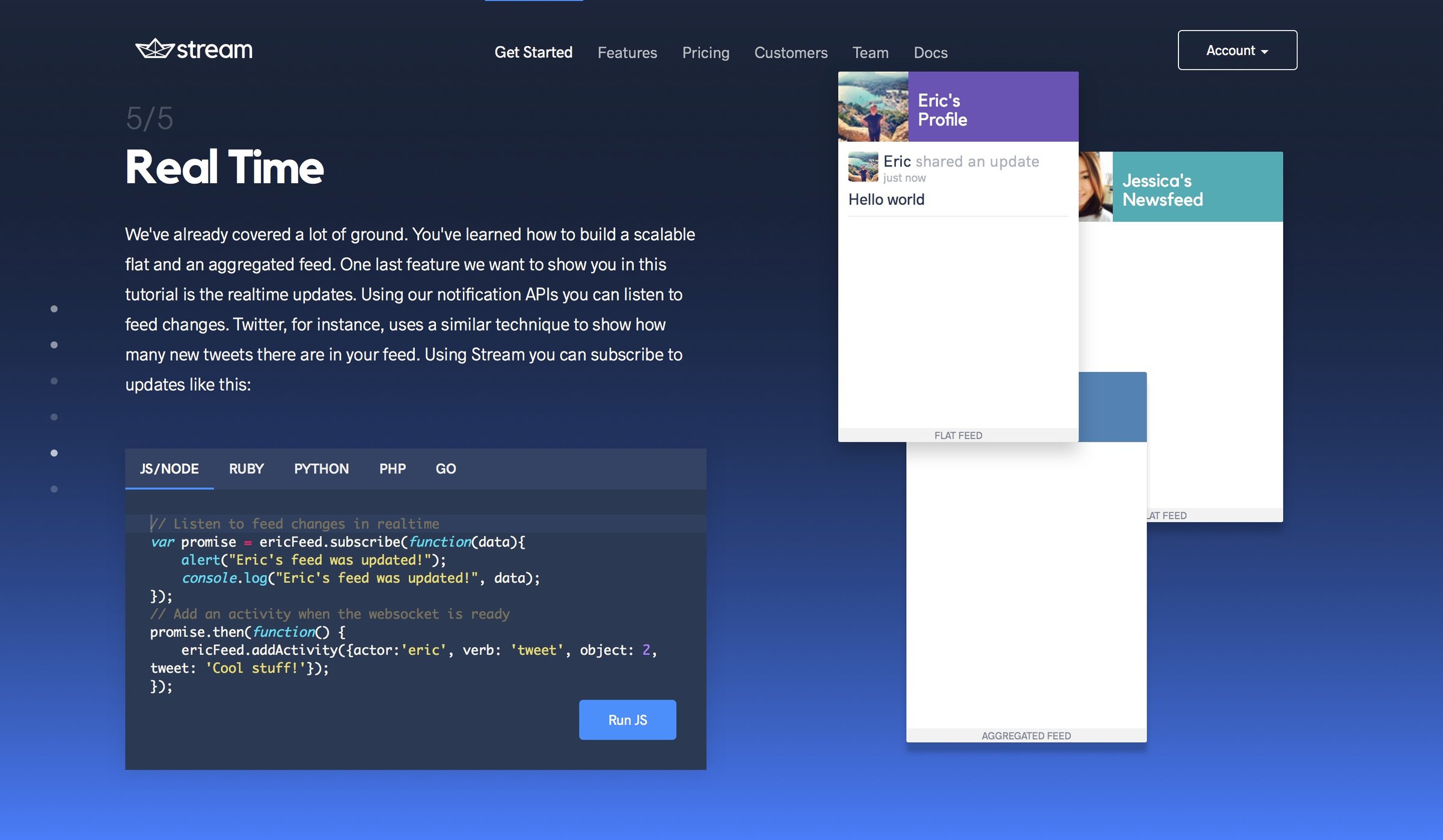 Stream - Onboarding screen