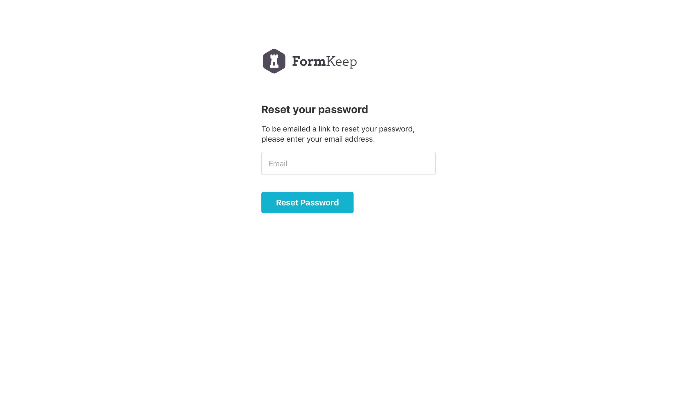 Formkeep - Password reset screen