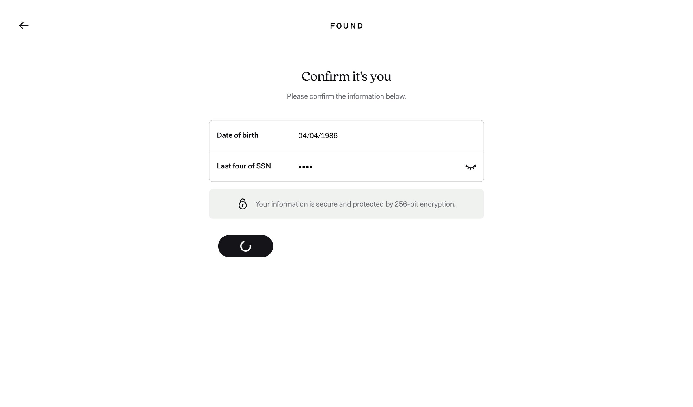 Found screen
