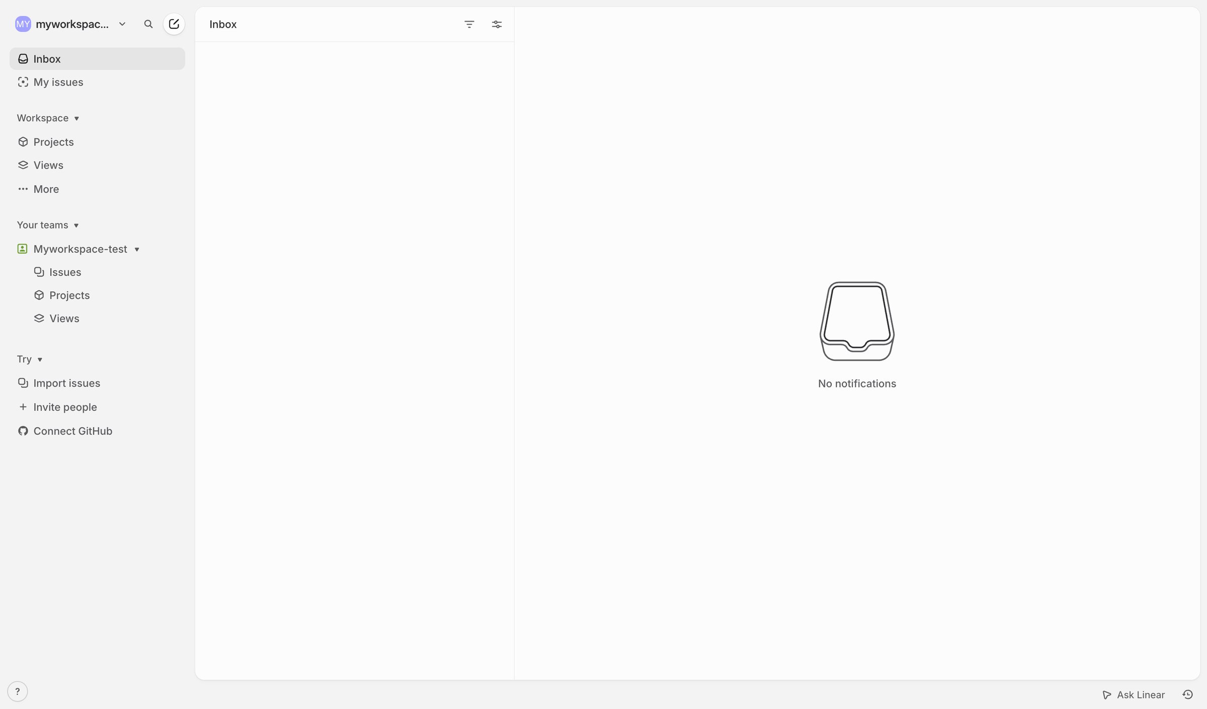 Linear - Inbox screen