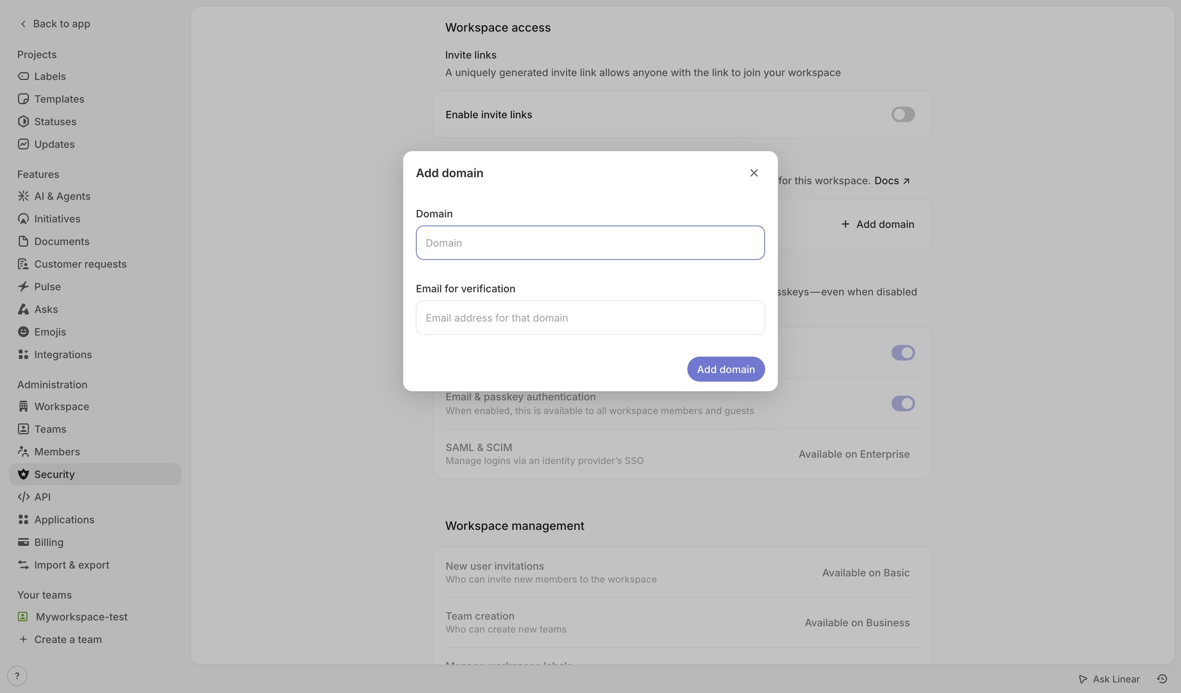 Linear - Security screen