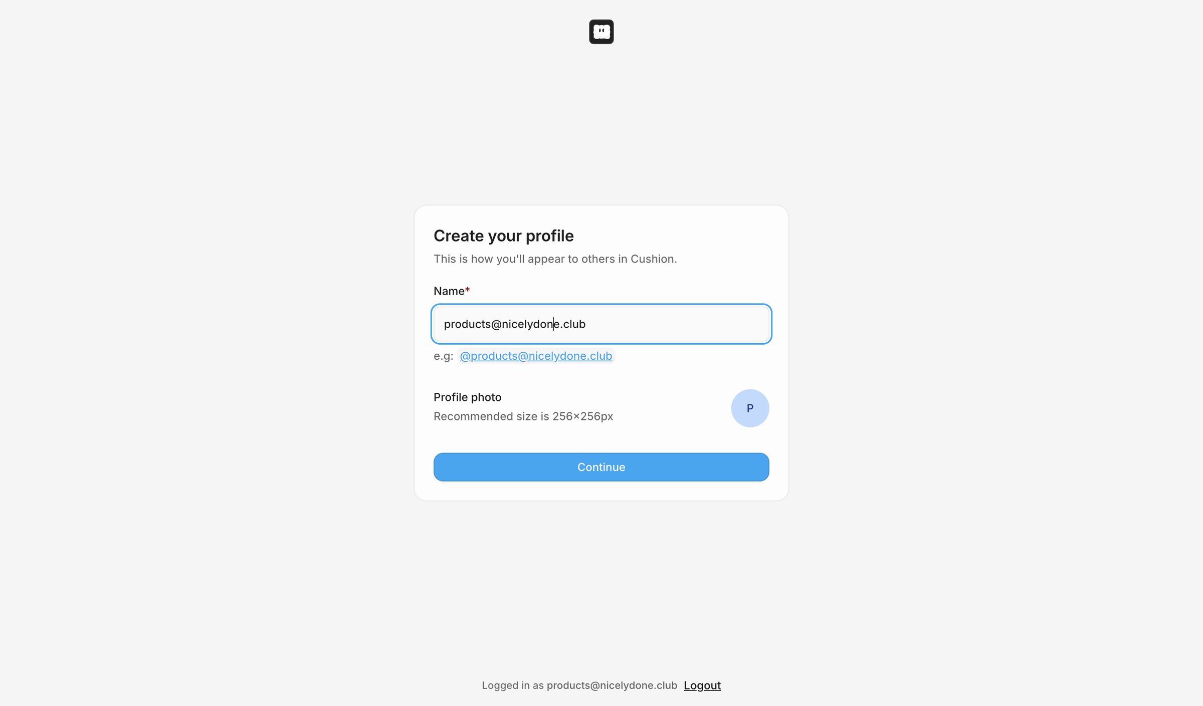 Cushion - Complete Your Profile - Cushion screen
