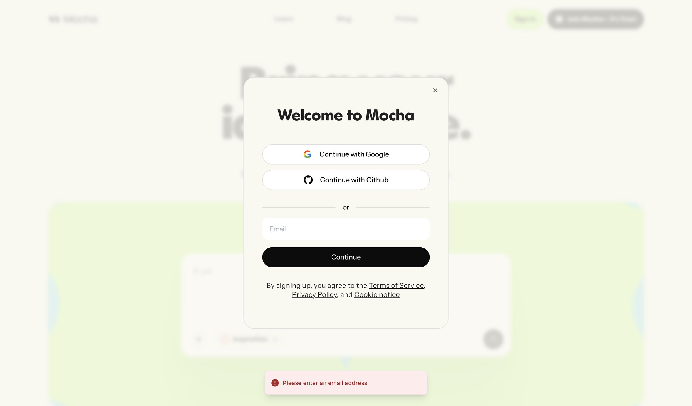 Mocha - Mocha: AI-Powered No‑Code App Builder for Entrepreneurs screen