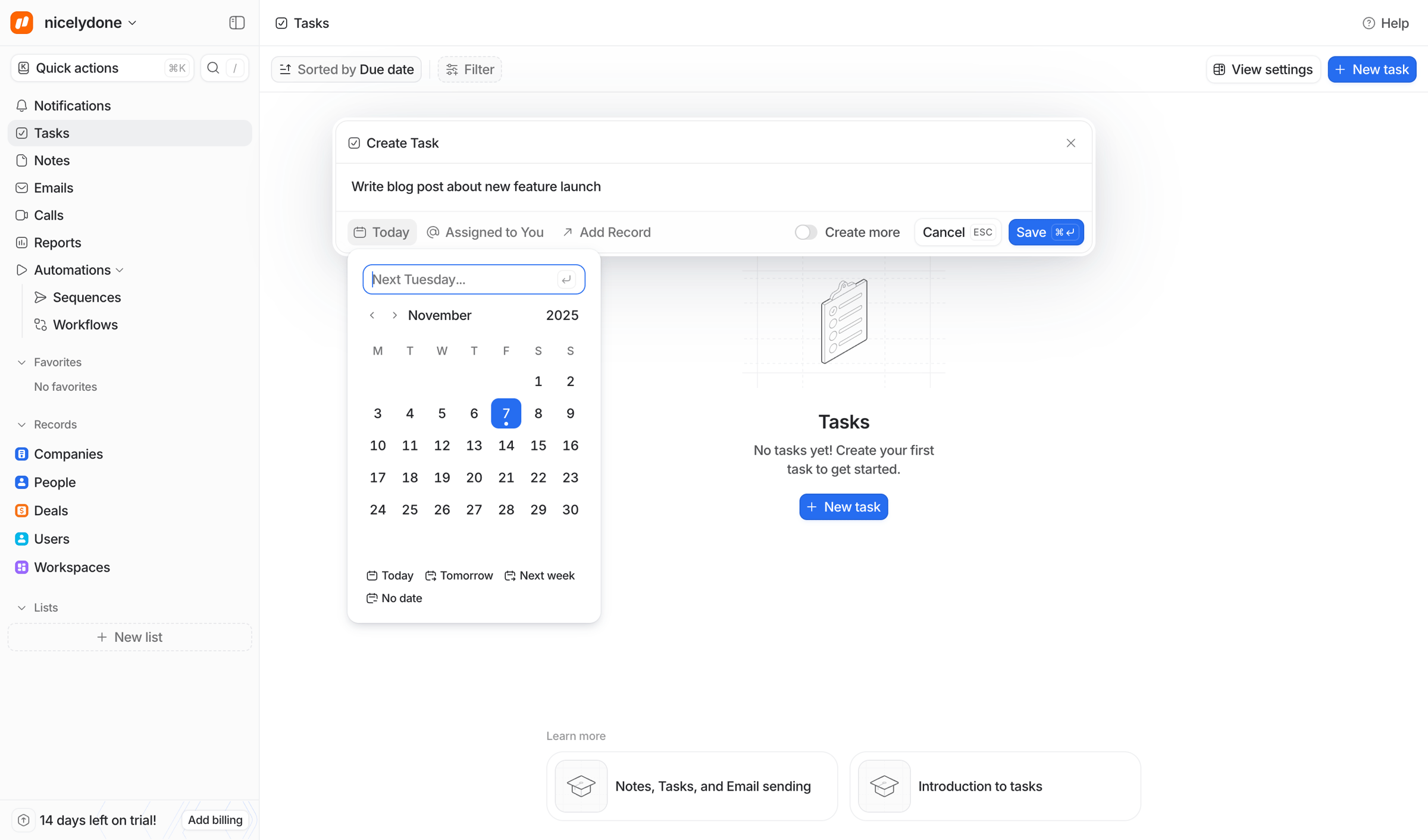 Attio - Tasks - Attio screen