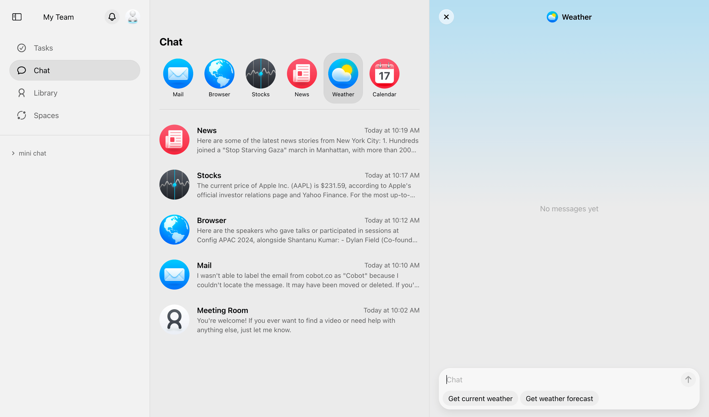 Cobot screen