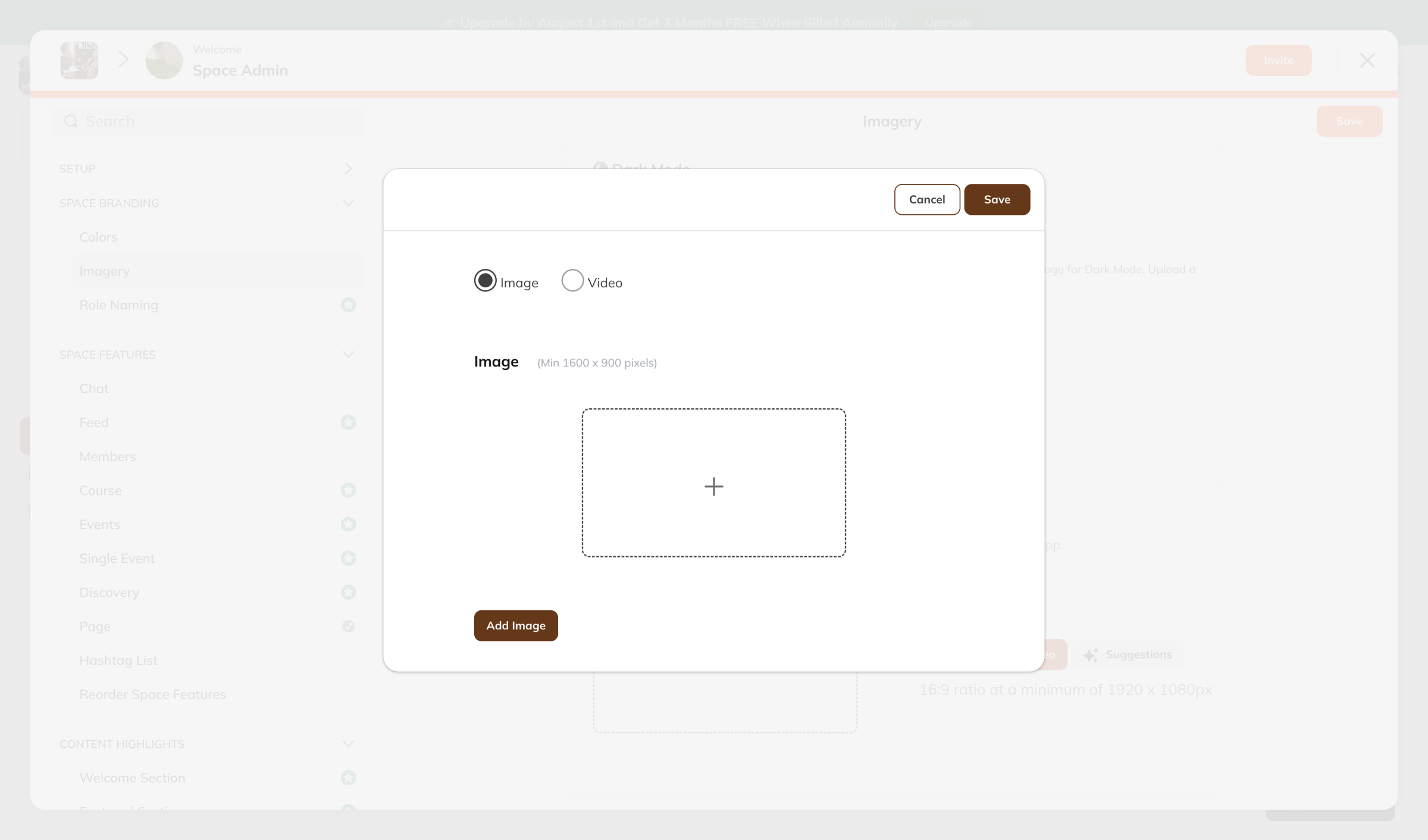 Mighty - Settings | Welcome screen