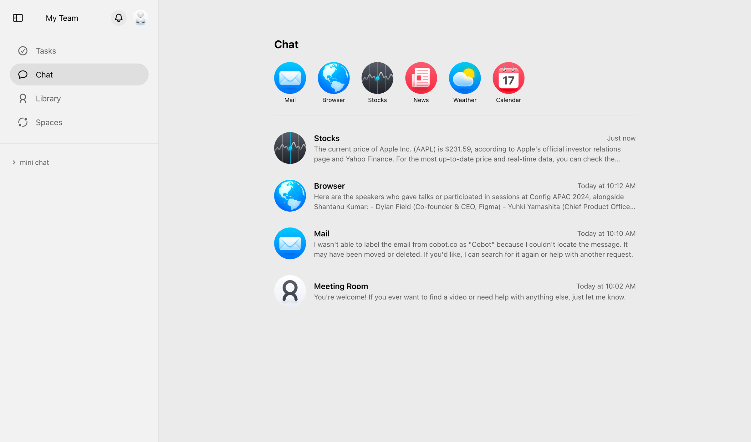 Cobot screen