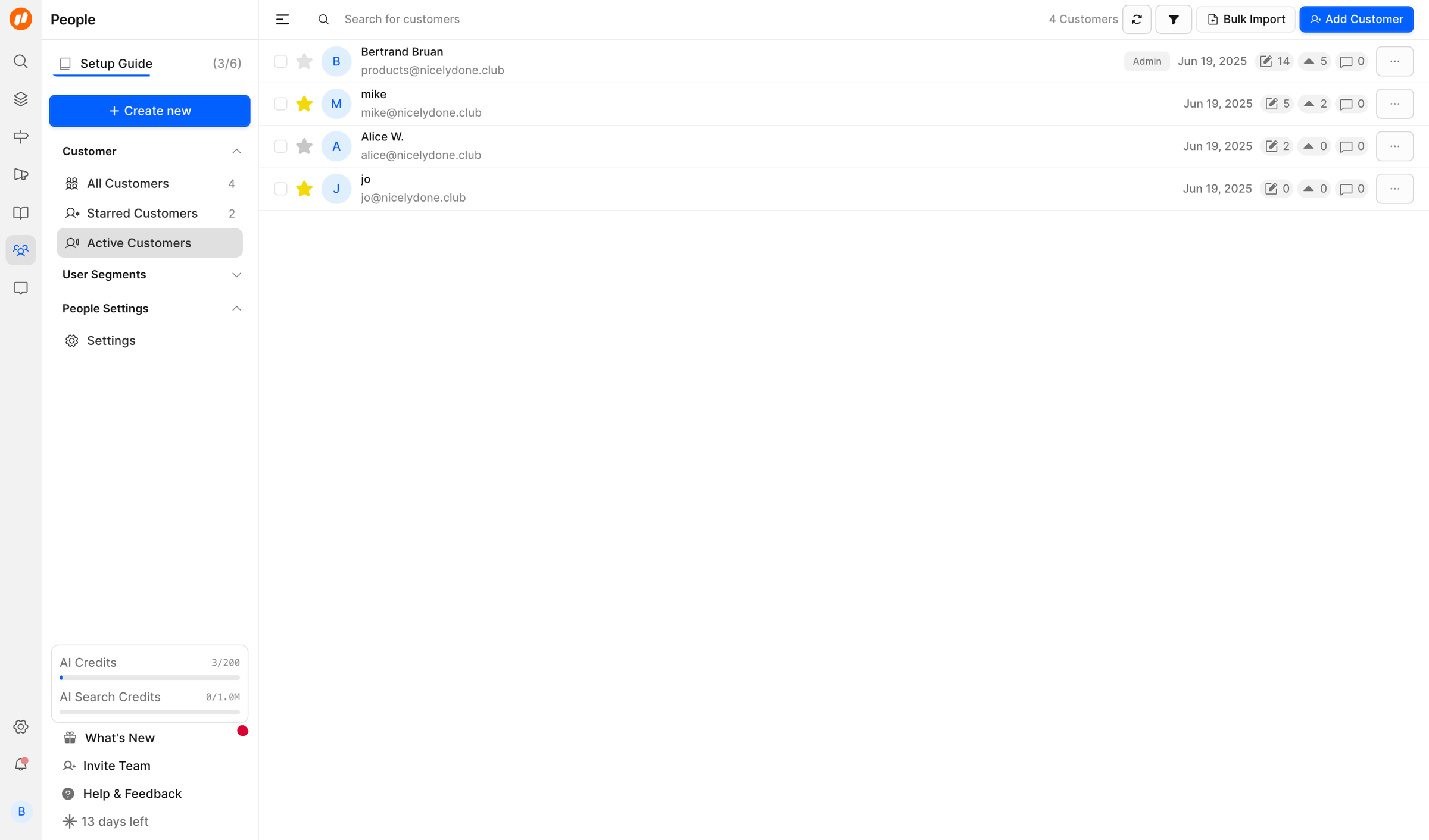 FeatureOS - Nicelydone screen