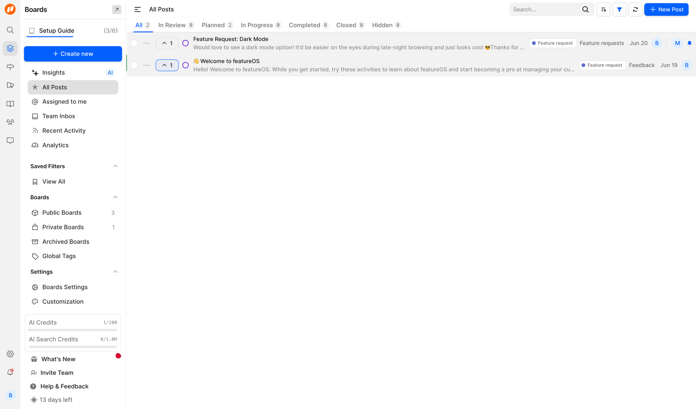 FeatureOS - All Posts | FeatureOS screen
